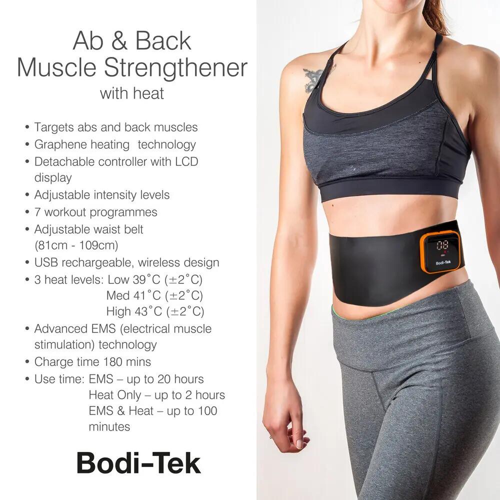 Bodi-Tek Ab & Back Muscle Strengthener Belt with EMS & Heat 7/8