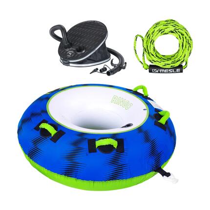 Pack Bouée Tractable Ringo avec Corde & Pompe 1 Place Gonflable Bateau & Jetski