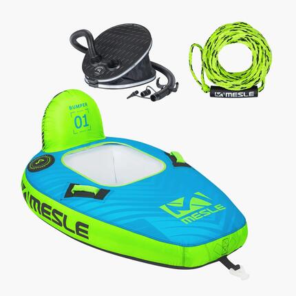 Bouée Tractable Bumper avec Corde & Pompe 1 Place Gonflable Bateau & Jet Ski
