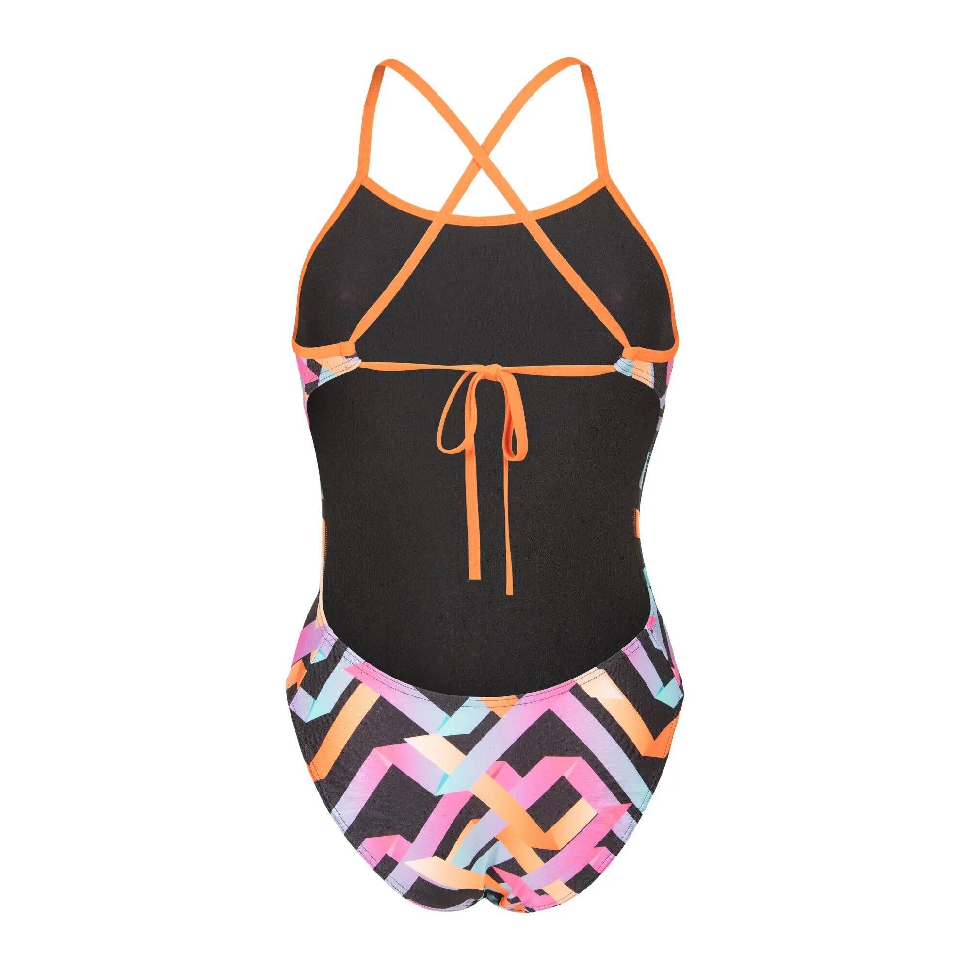 Maillot de Bain Arena Texture Multicolore/Noir Femme 7/8