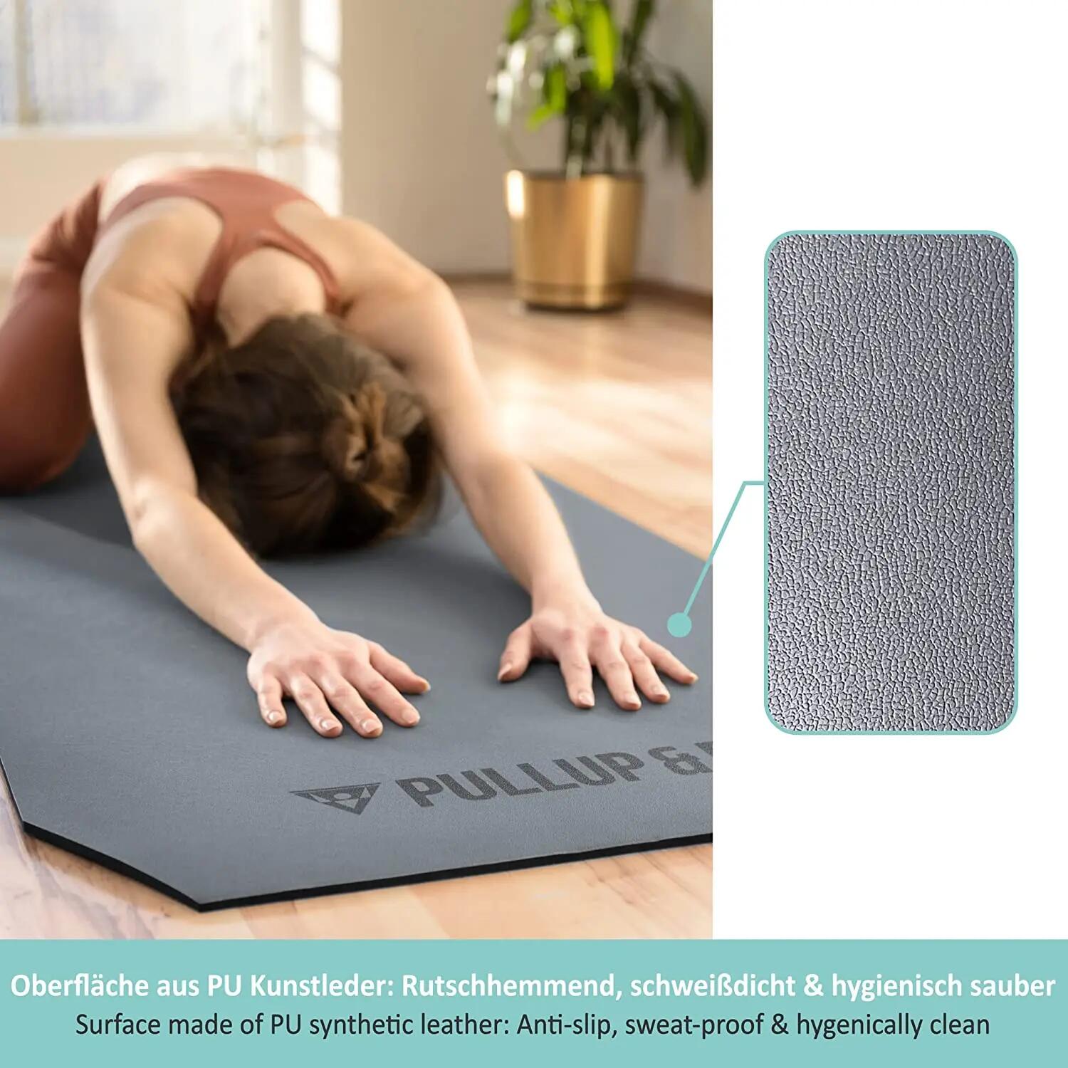 Fitnessmatte mit zwei Schichten, schadstofffrei, abriebfest, rutschhemmend 5/5