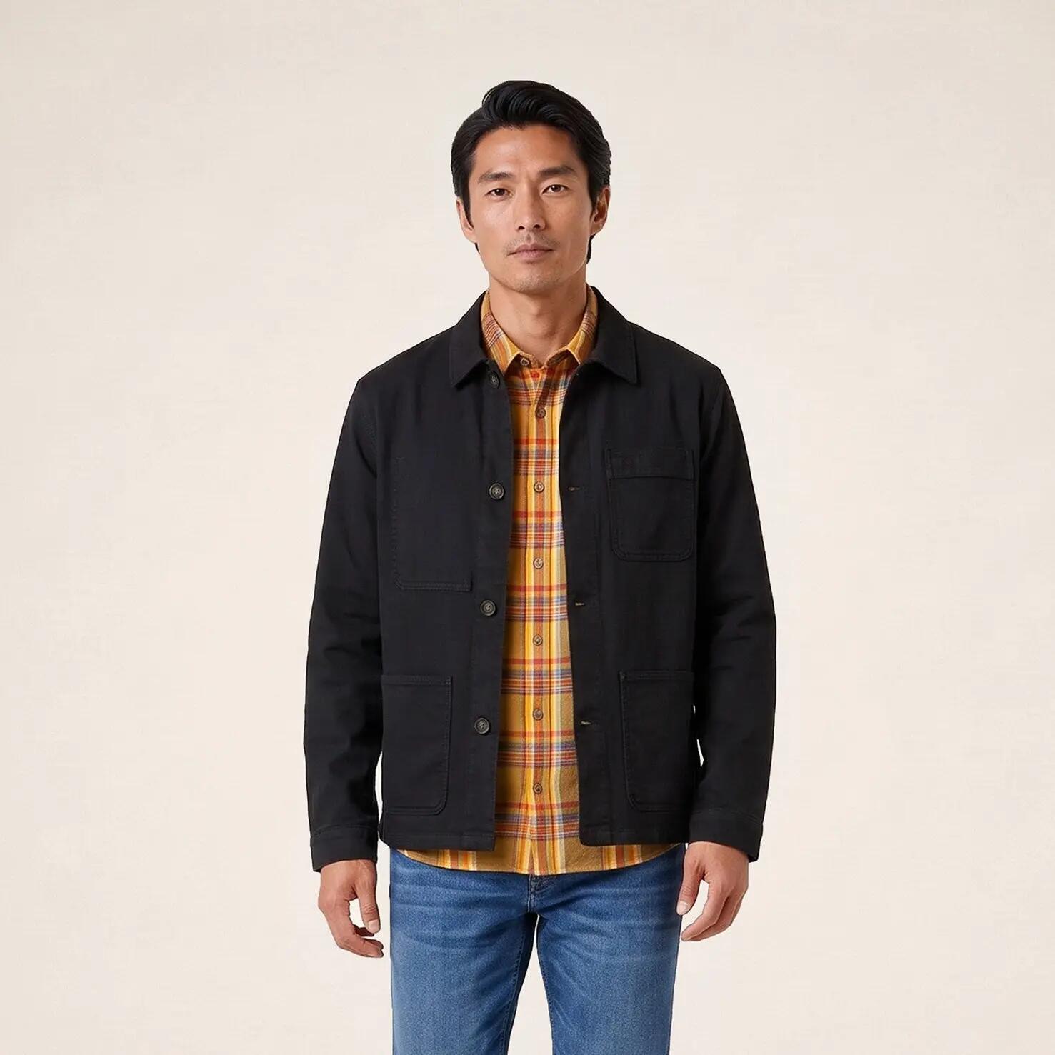 Veste worker en coton noire Wendel 2/6