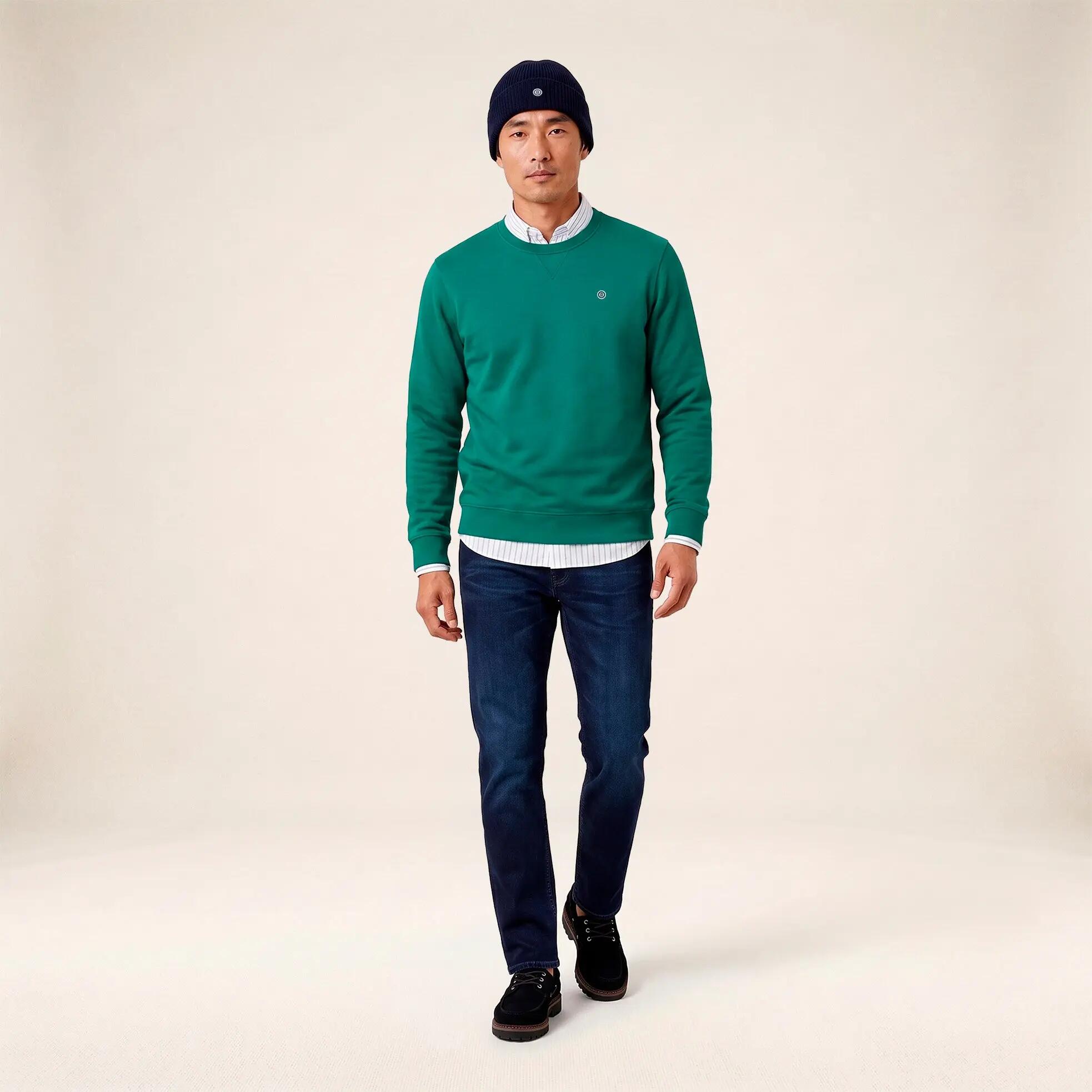 Sweat col rond coton vert 6/6