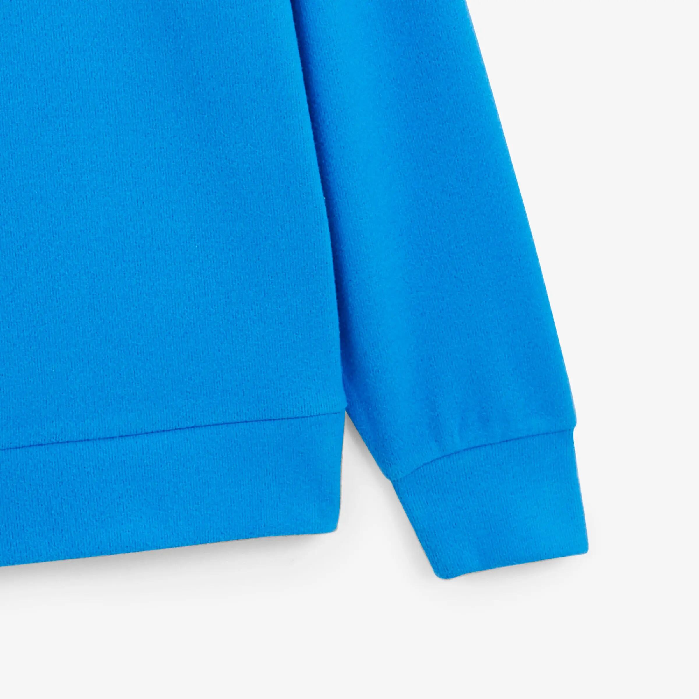 Sweat col rond 100% coton suédé bleu 4/6