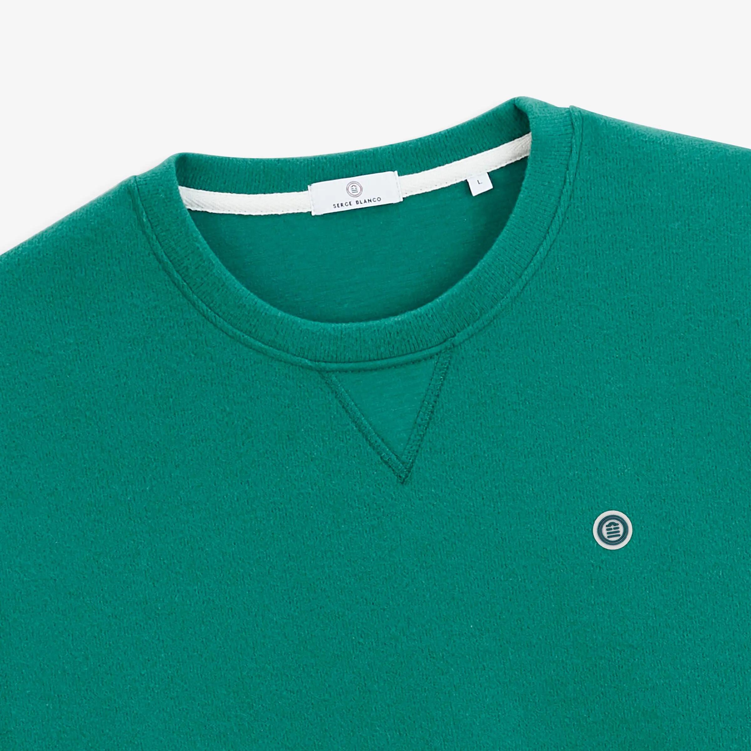 Sweat col rond coton vert 4/6