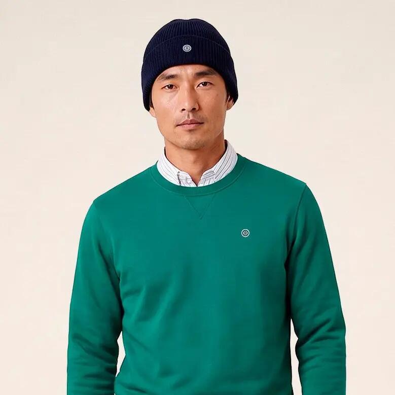 Sweat col rond coton vert 2/6