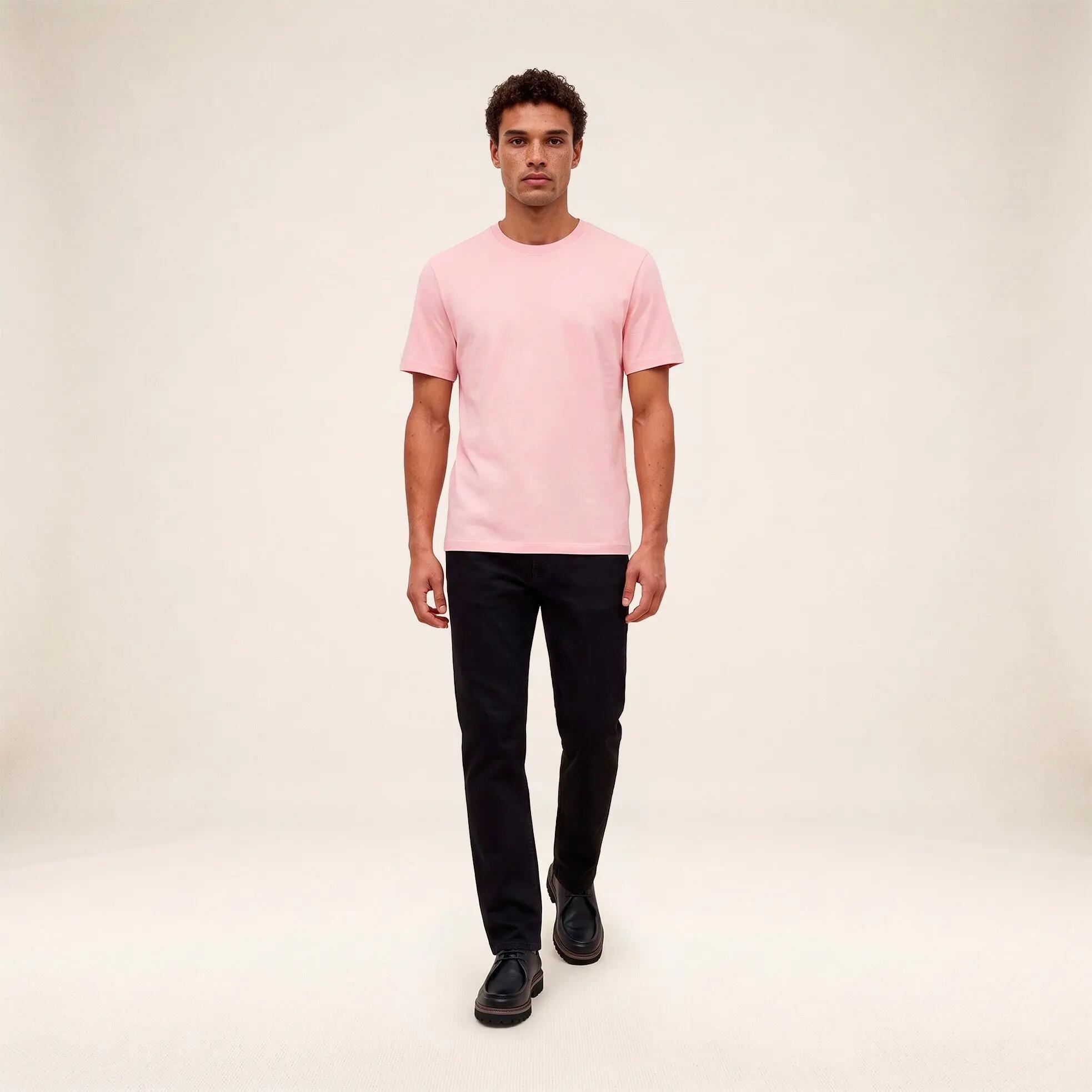 T-shirt manches courtes col rond 100% coton rose Théo 6/6