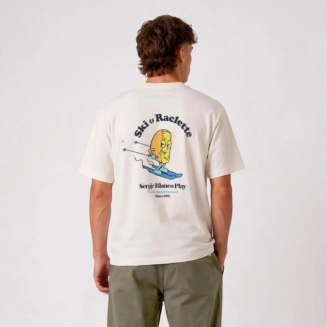 T-shirt manches courtes coton blanc Ski & Raclette SBPLAY 2/6