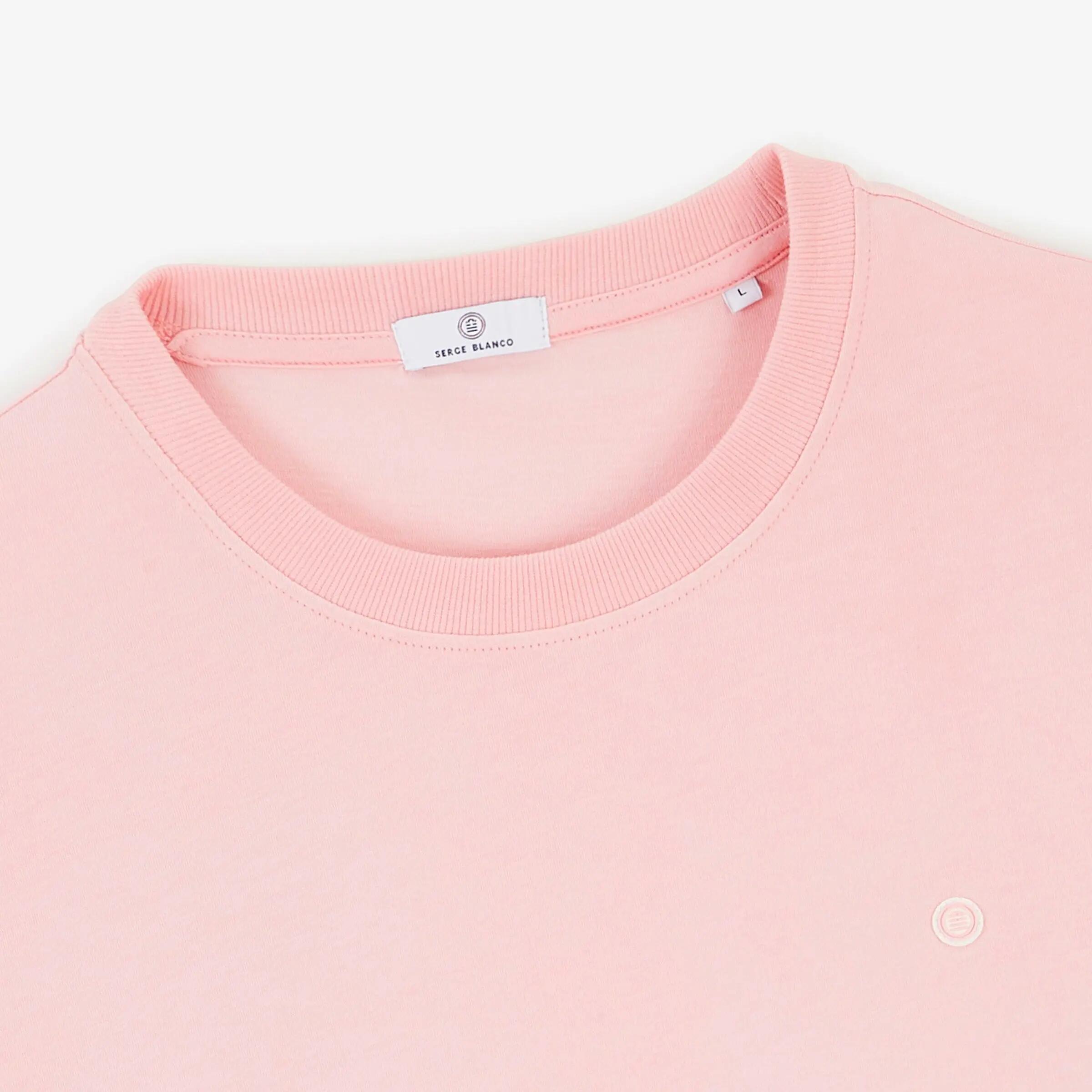 T-shirt manches courtes col rond 100% coton rose Théo 4/6