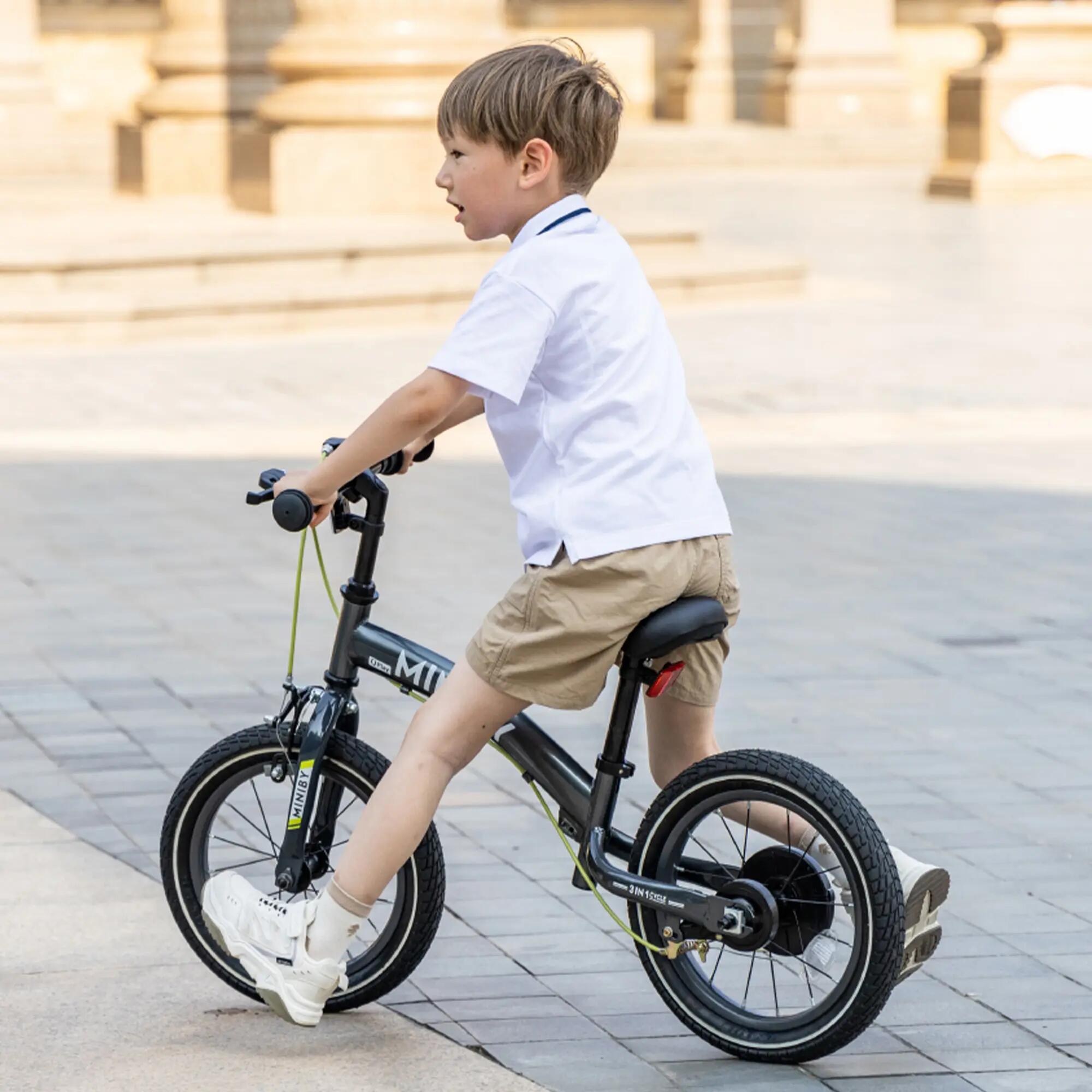 Qplay Miniby Vélo Enfant 14 pouces - 3 en 1 - draisienne - Gris 5/5