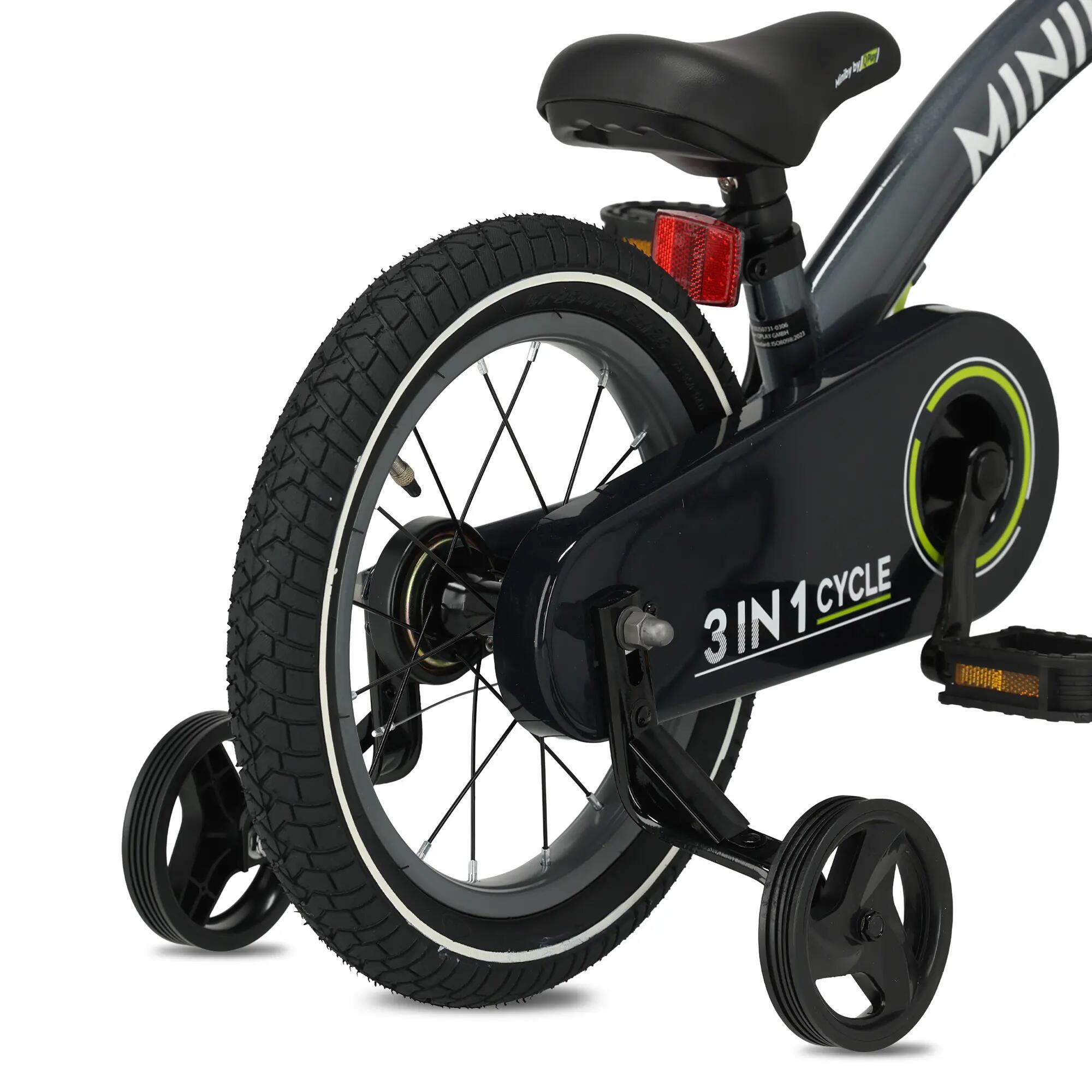 Qplay Miniby Vélo Enfant 14 pouces - 3 en 1 - draisienne - Gris 3/5