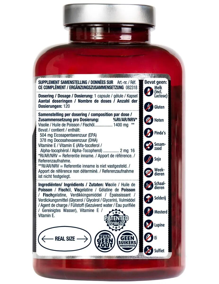 Lucovitaal Puur Omega 3 Koudwater Visolie 120 capsules MAXI POT 2/5