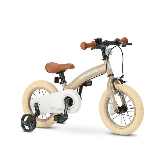 Qplay Miniby Vélo enfant 14 pouces – 3 en 1 – draisienne – Rose