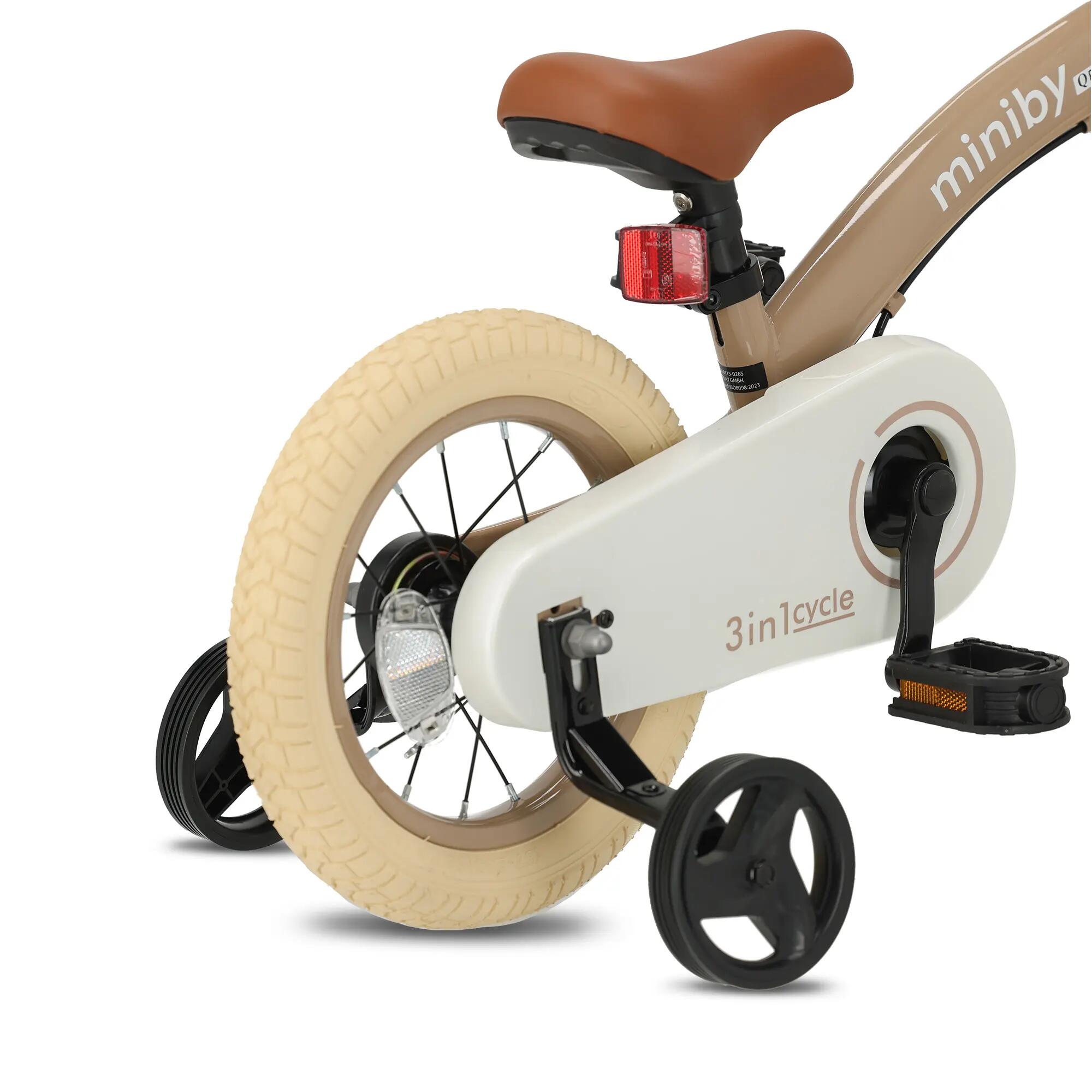 Qplay Miniby Bicicleta para crianças 12 polegadas – 3 em 1 – Rosa 6/7