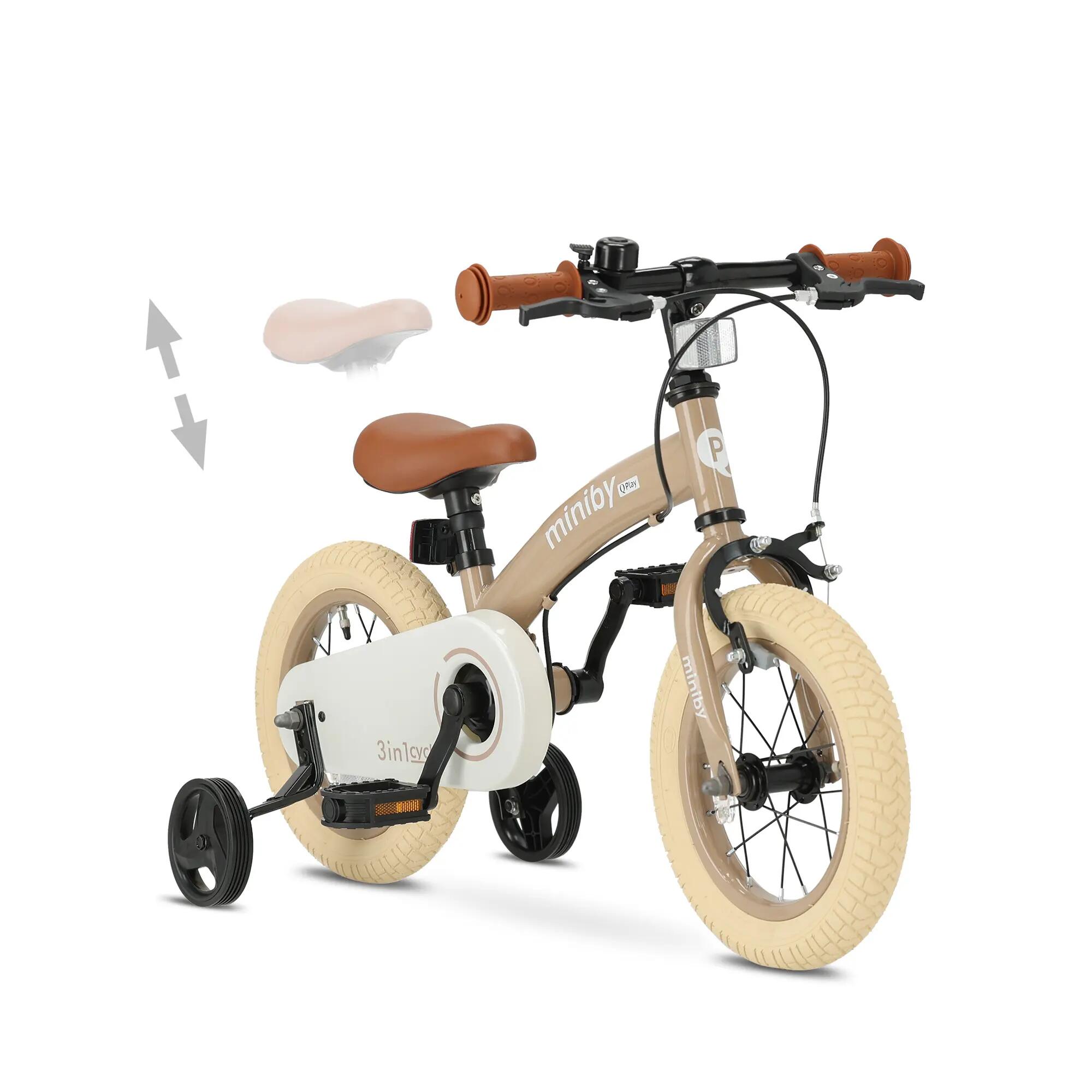 Qplay Miniby Bicicleta para crianças 12 polegadas – 3 em 1 – Rosa 4/7