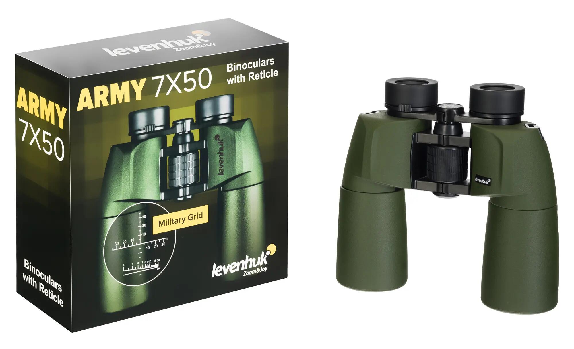 Prismáticos Levenhuk Army 7x50 con retícula 4/12