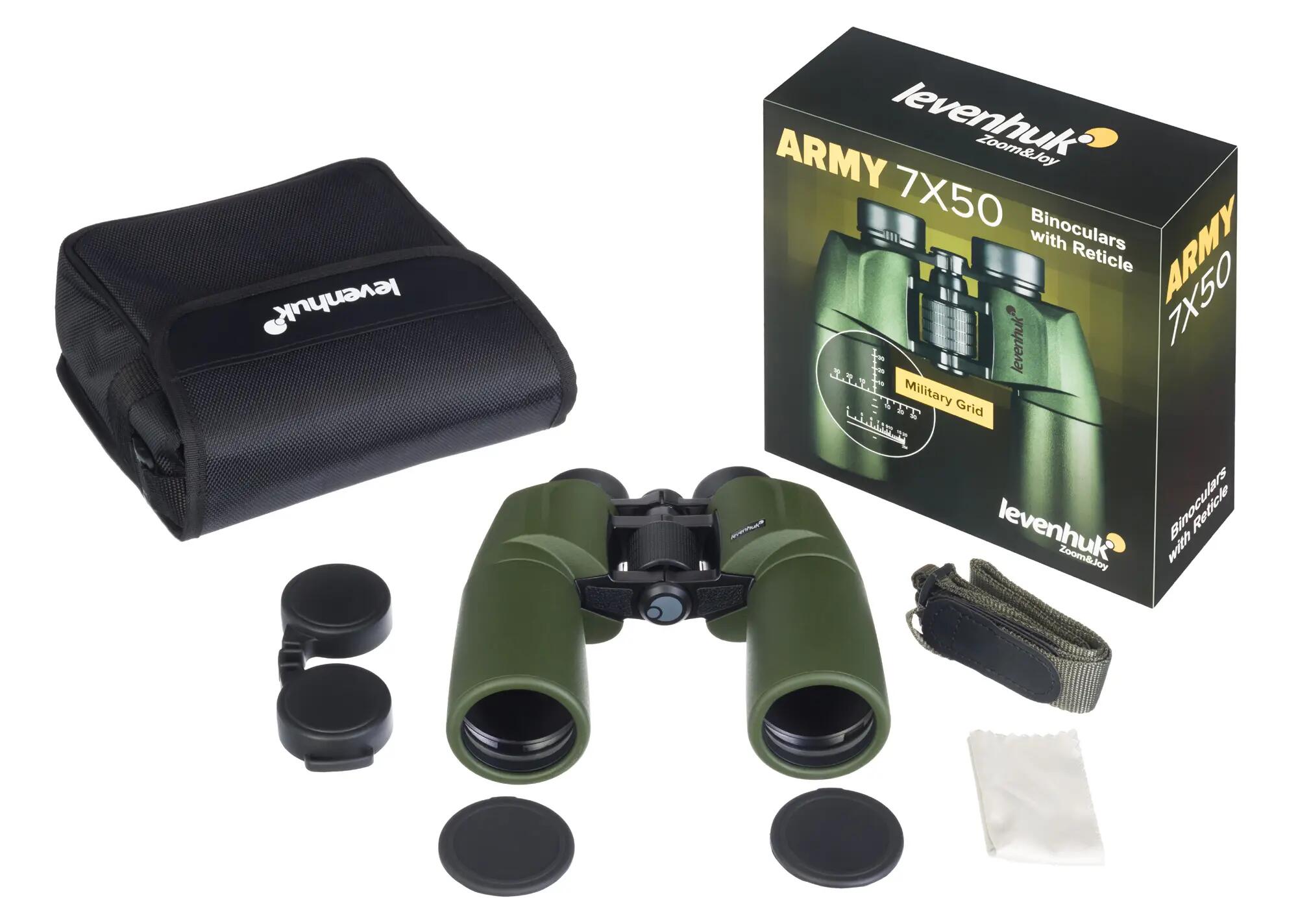 Prismáticos Levenhuk Army 7x50 con retícula 3/12