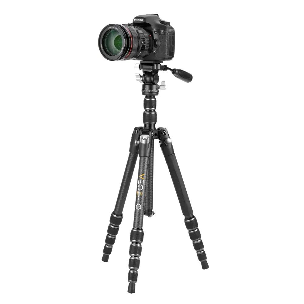 Tripé viagem carbono cabeça telescópio Vanguard Veo 3T 235CP 4/7