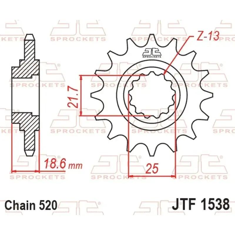 JT Sprockets pignon 520 15z Silent SW 2/2