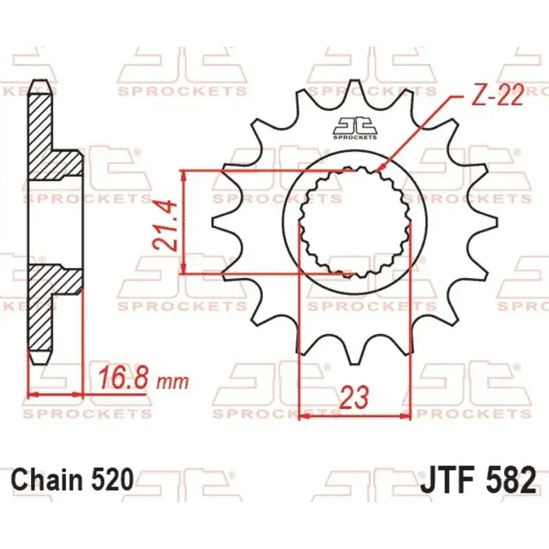 JT SPROCKETS zębatka 520 16Z Silent SW 2/2