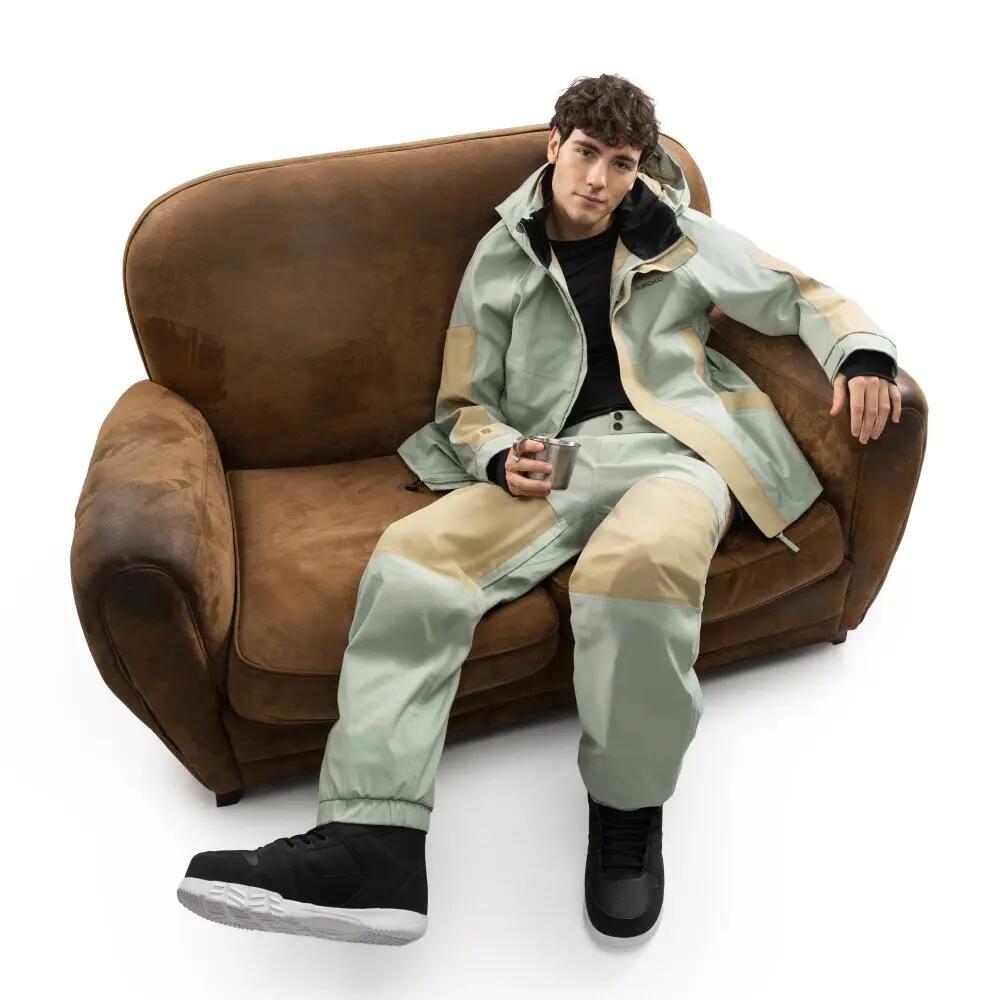 Pantalon de snowboard oversize homme P4 Yama Olive Green Vert 3/8