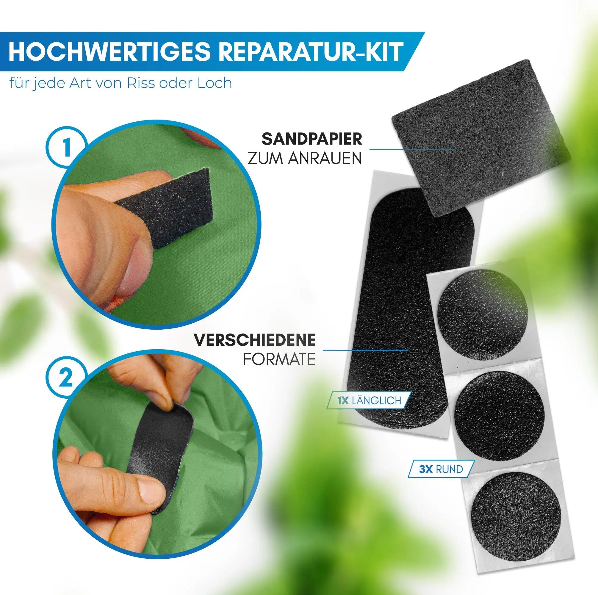 Camping Isomatte 2 Personen aufblasbar mit Fußpumpe 10 cm 208 x 140 cm Vikja 4/5
