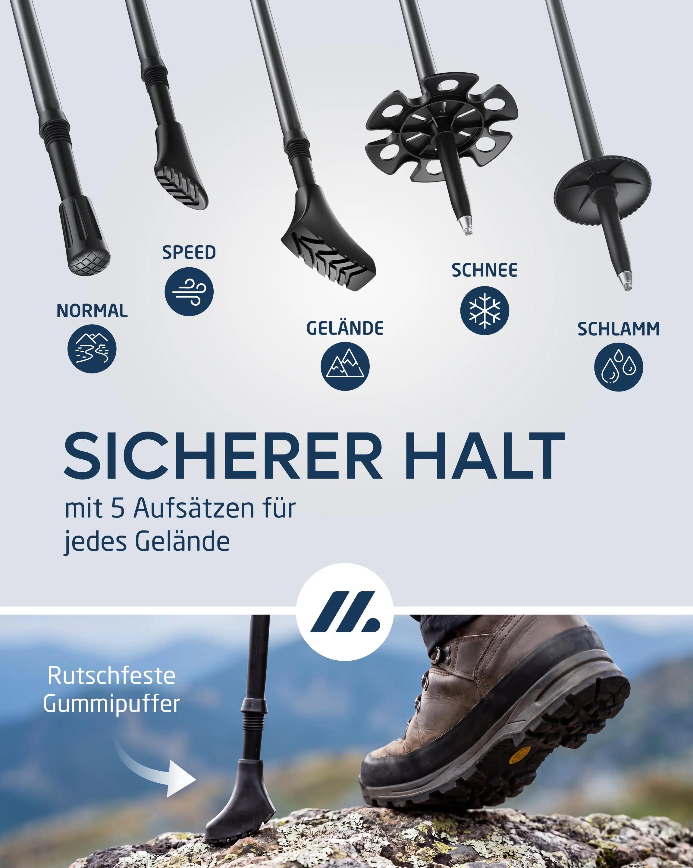 Nordic walking - teleskopstöcke aus carbon mit korkgriff - memu 2/3