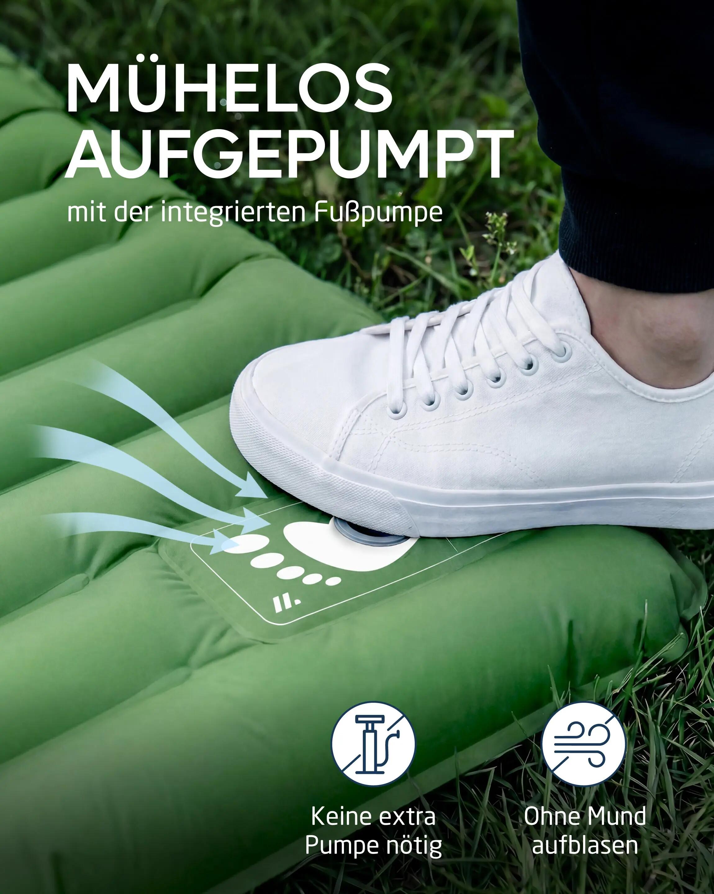 Camping - aufblasbare isomatte mit fußpumpe - 10 cm - veo 5/7