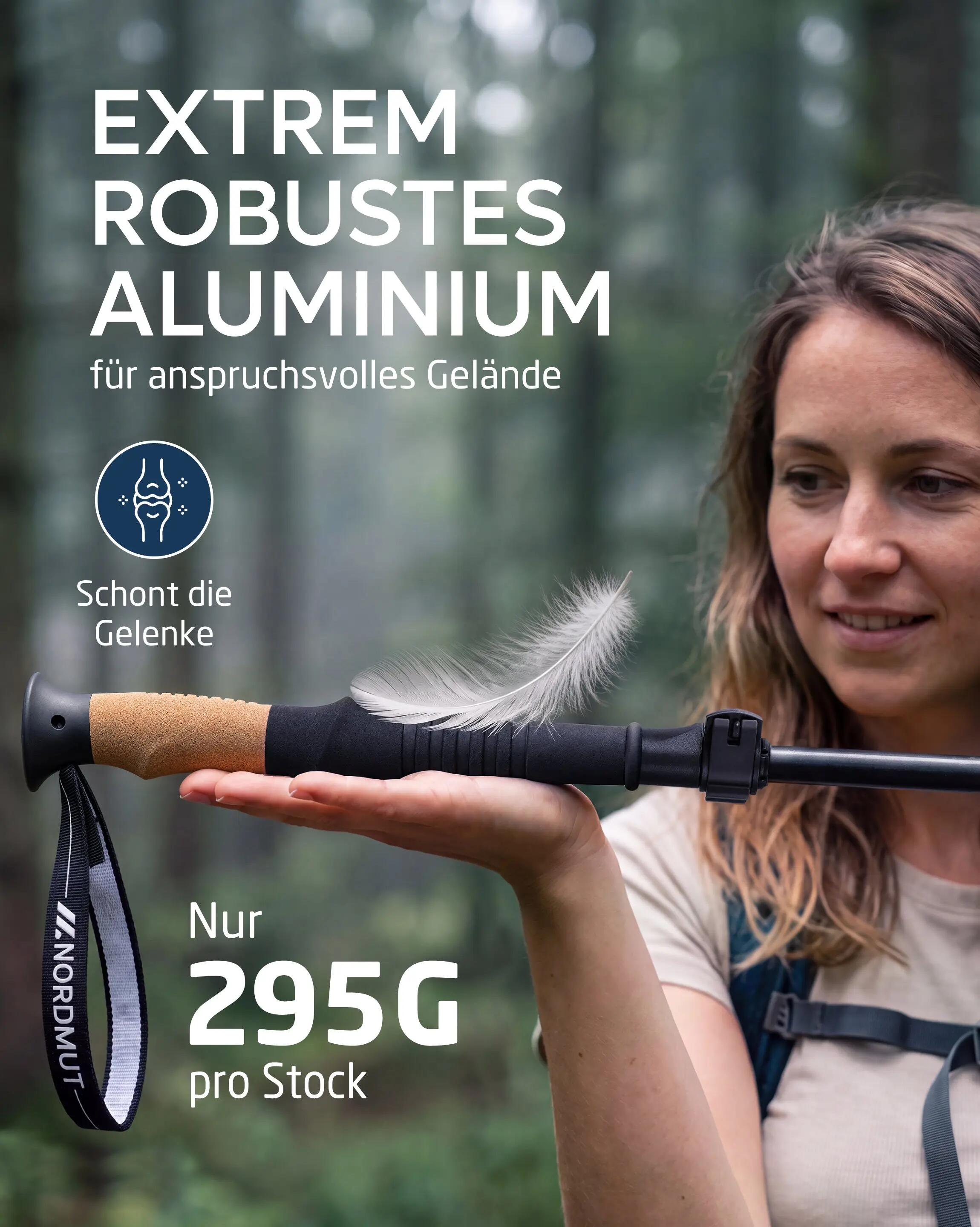 Wandern Faltstöcke Carbon Korkgriff 115-135 cm Quick-Lock Packmaß 43 cm Akka 5/9