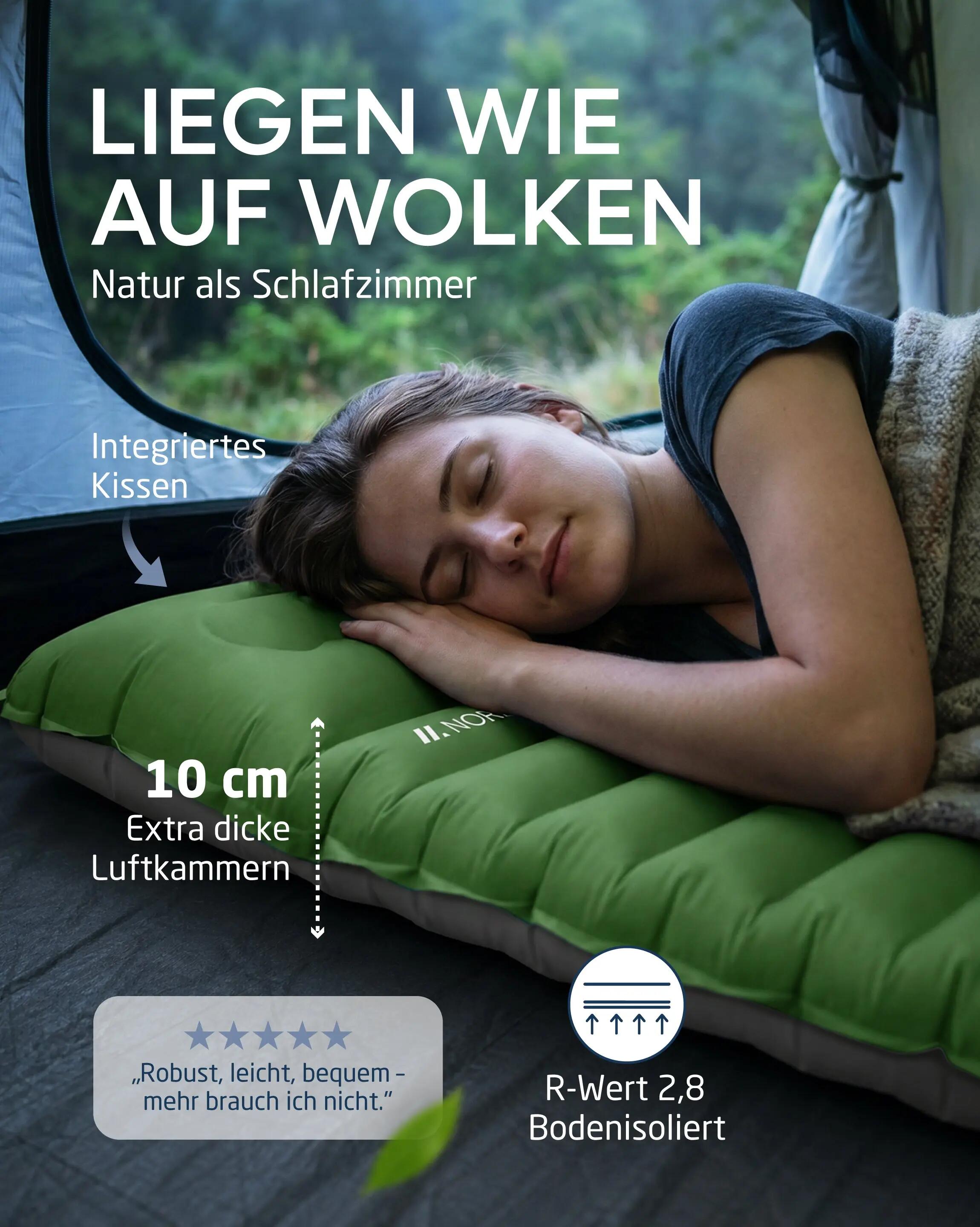 Camping - aufblasbare isomatte mit fußpumpe - 10 cm - veo 4/7