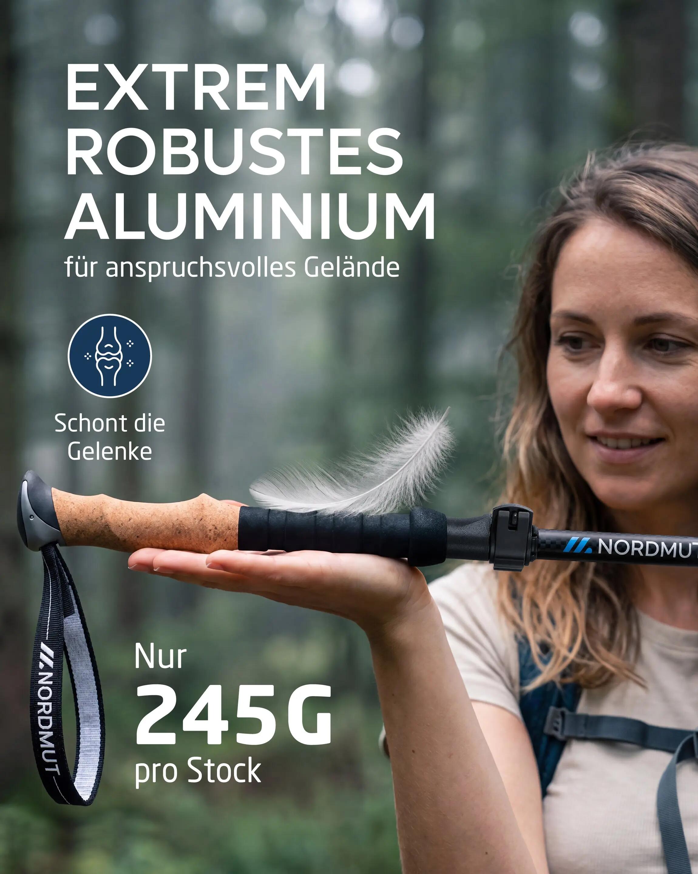 Wandern - faltstöcke - aluminium, korkgriff, quick-lock - akka 5/9