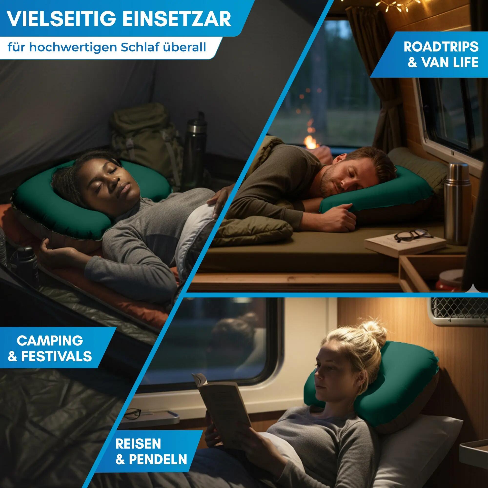 Camping-Reisekissen, aufblasbar, ultraleicht, memory foam, Rago 5/7