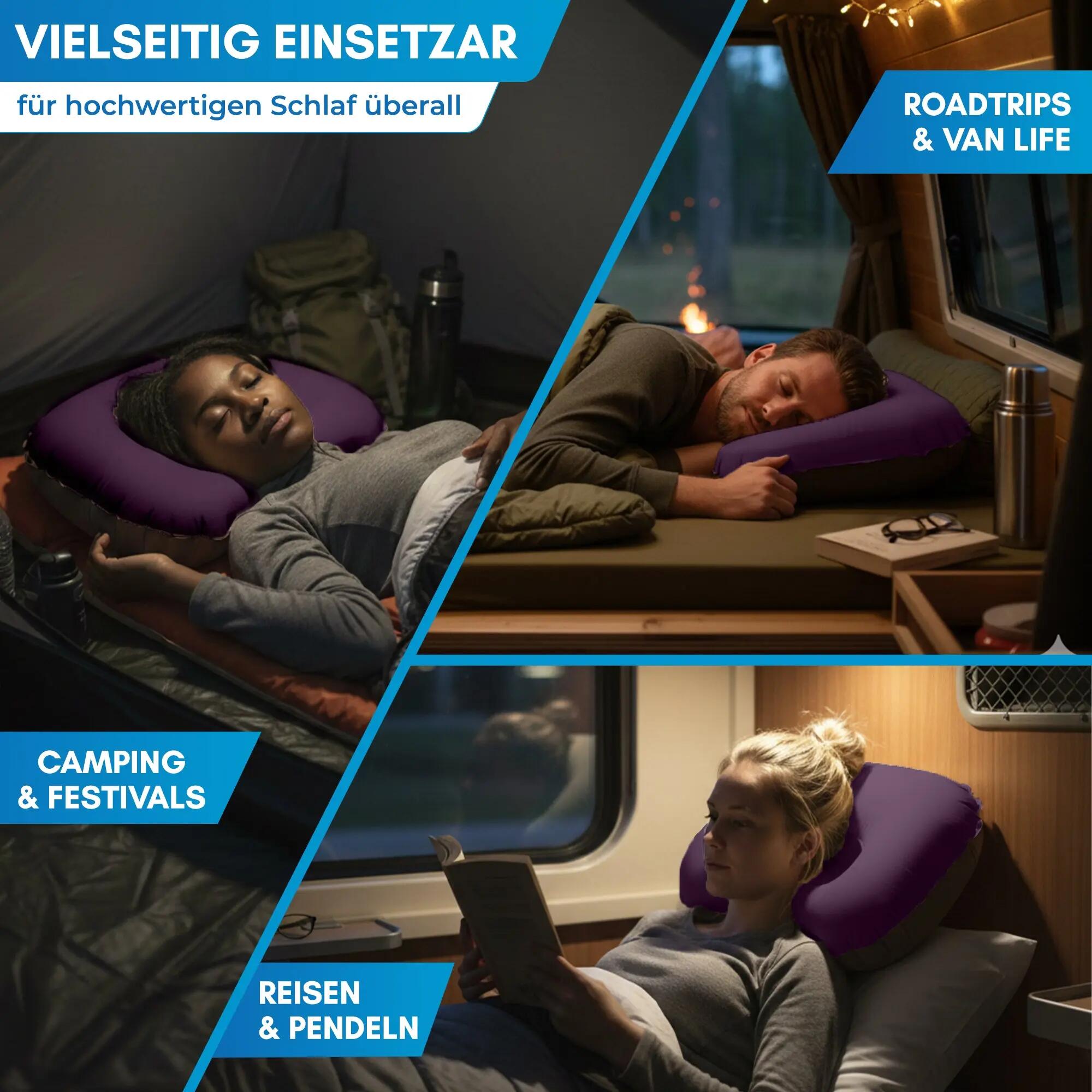 Camping-Reisekissen - aufblasbar, ultraleicht, Memory Foam - Rago 5/7