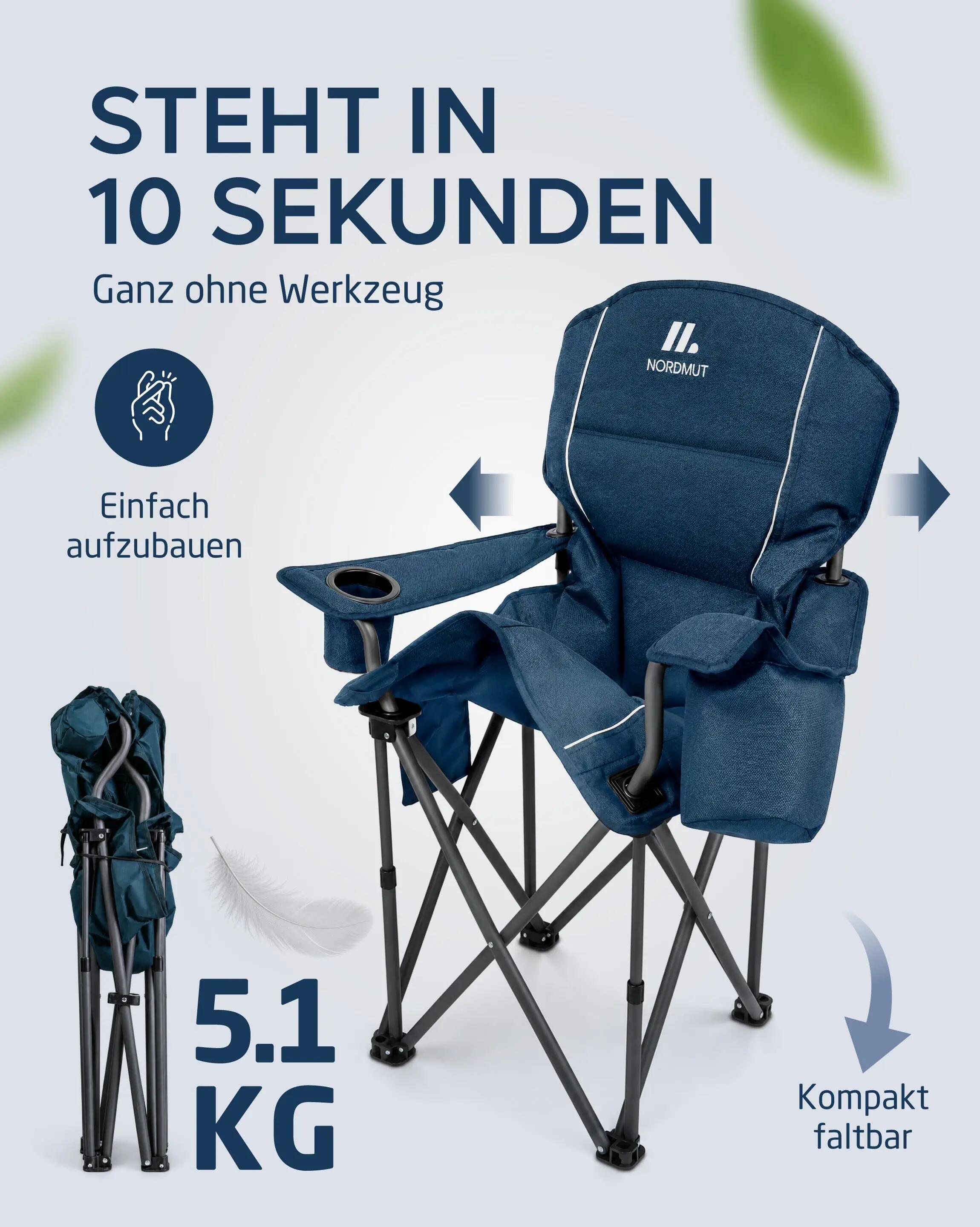 Campingstuhl - Klappstuhl, gepolstert, 2er-Set - Aavas 6/7