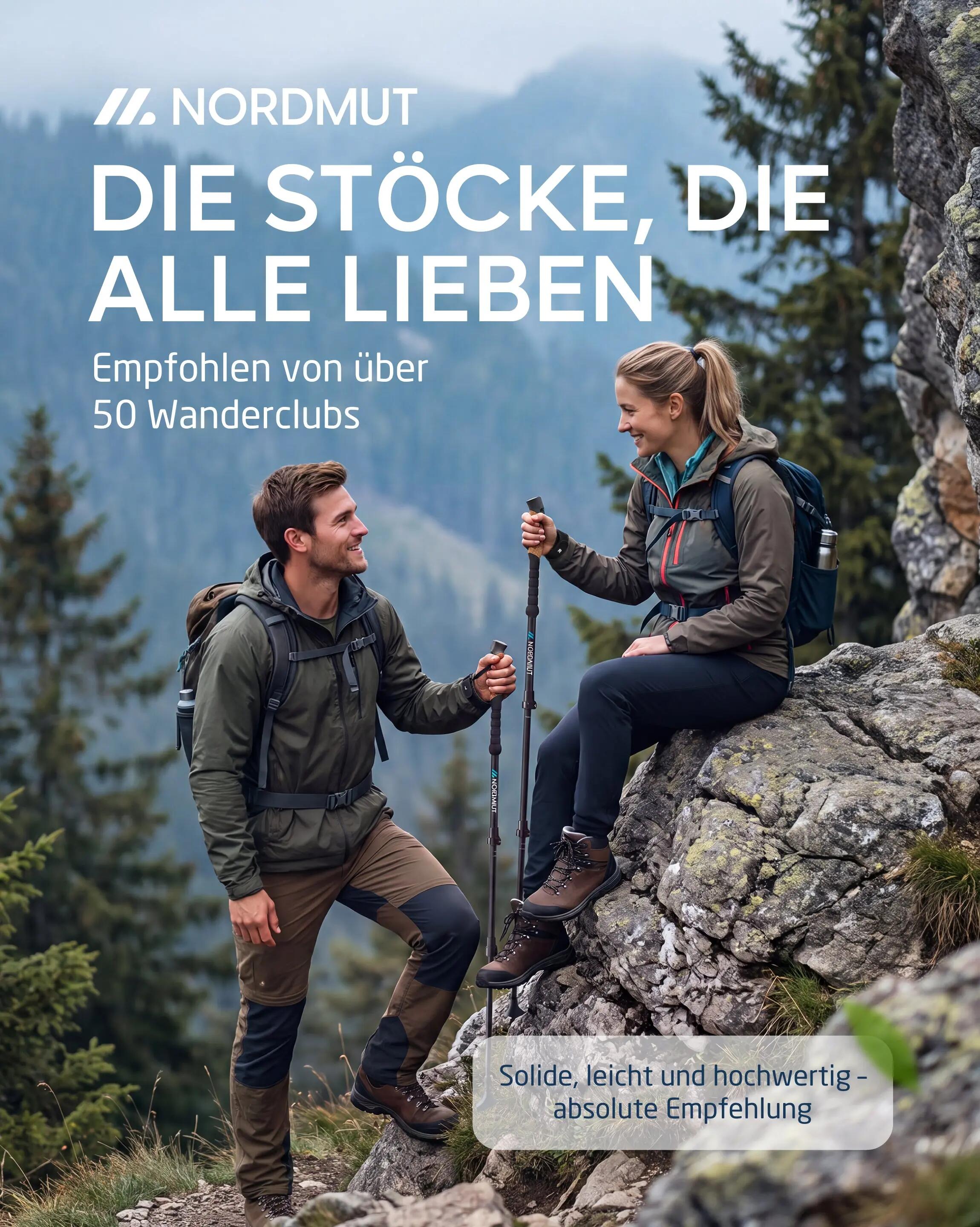 Nordic-walking-teleskopstöcke aus aluminium mit korkgriff, 65-135 cm, memu 2/8