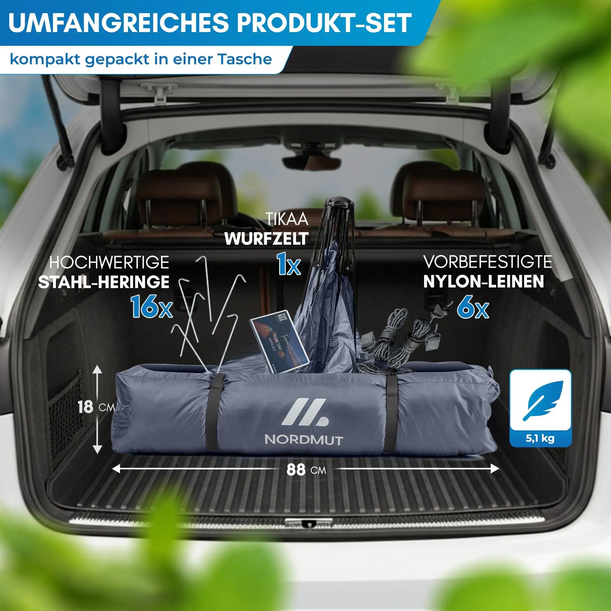 Camping-Wurfzelt für 2 bis 4 Personen, Pop-up, wasserdicht, Tikaa 8/8