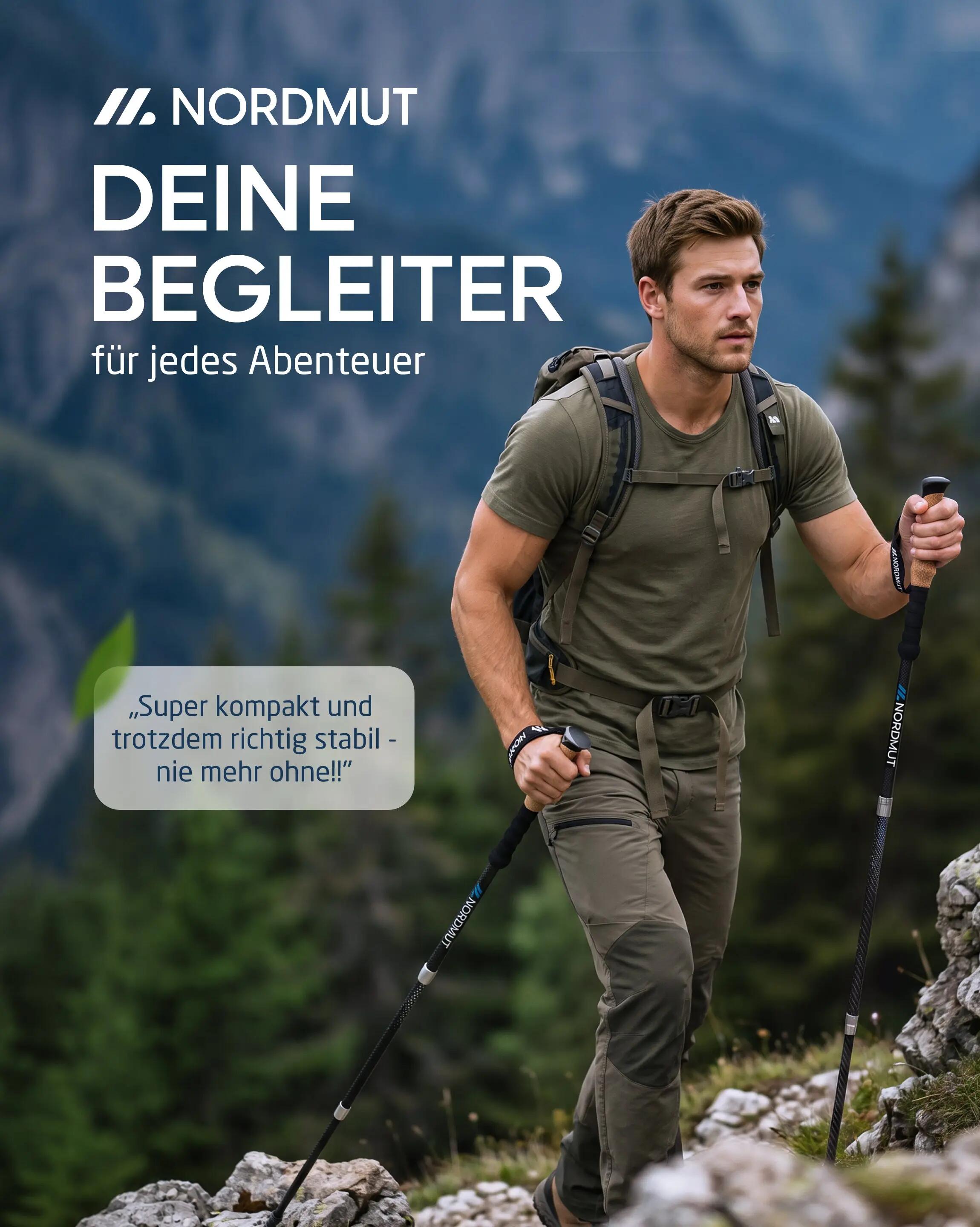 Wandern - faltstöcke - aluminium, korkgriff, quick-lock - akka 2/9