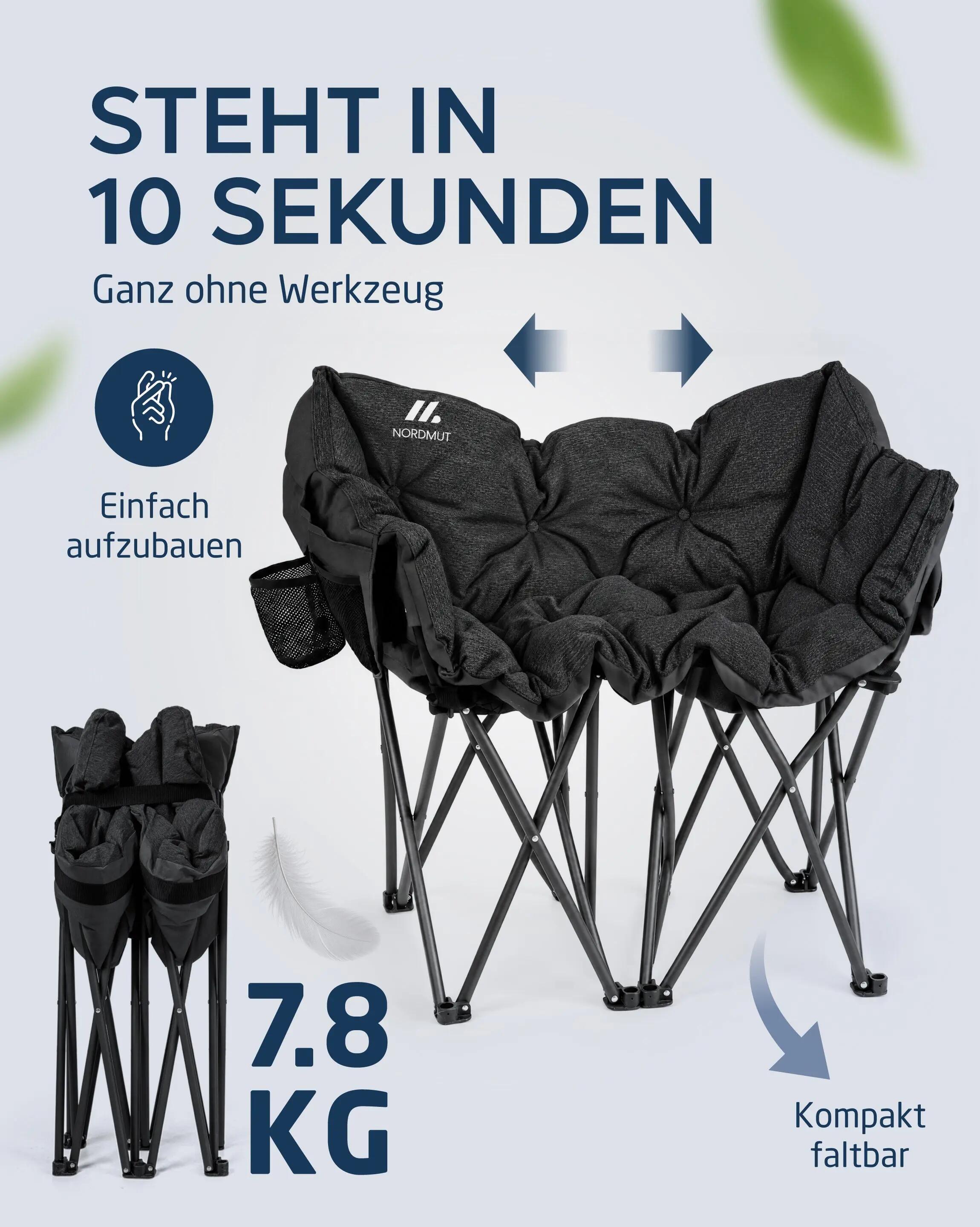 Campingsofa für 2 personen - klappbar, gepolstert, Ejnar 6/7