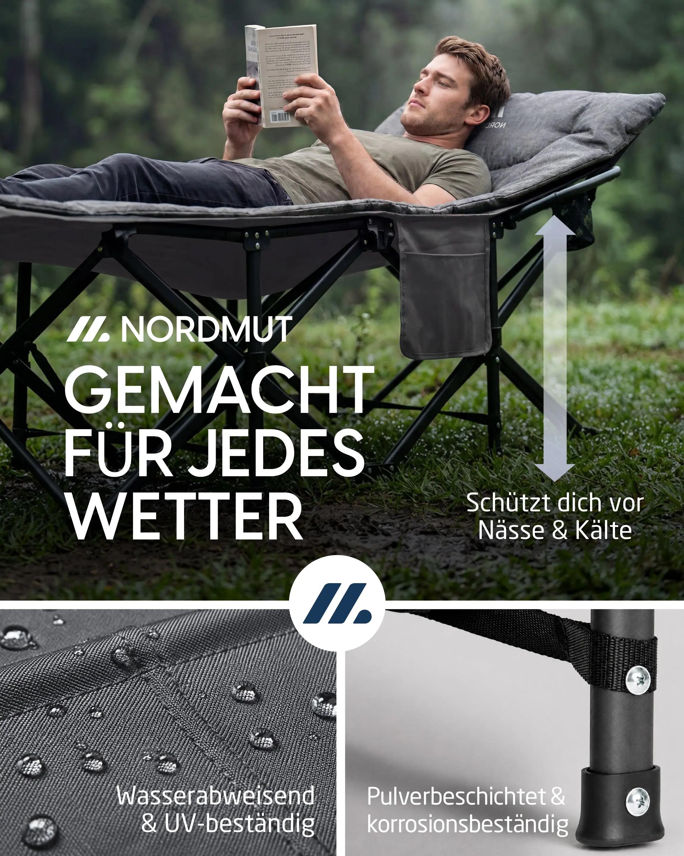 Camping Feldbett klappbar mit Matratzenauflage 190 x 70 cm bis 200 kg Kebne 5/7