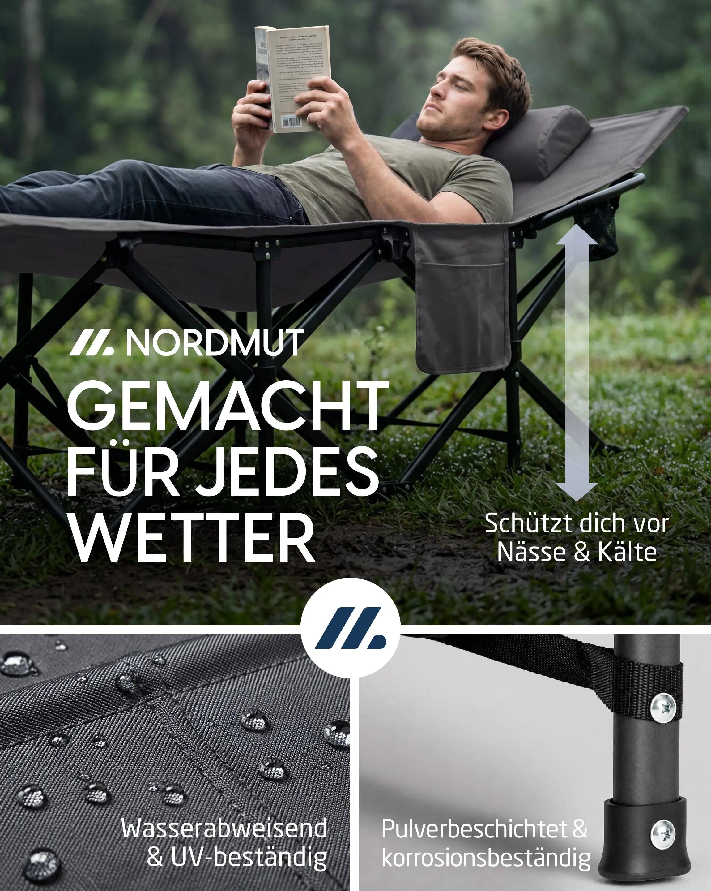 Camping Feldbett klappbar 190 x 70 cm bis 200 kg 10 Beine mit Tragetasche Kebne 5/7