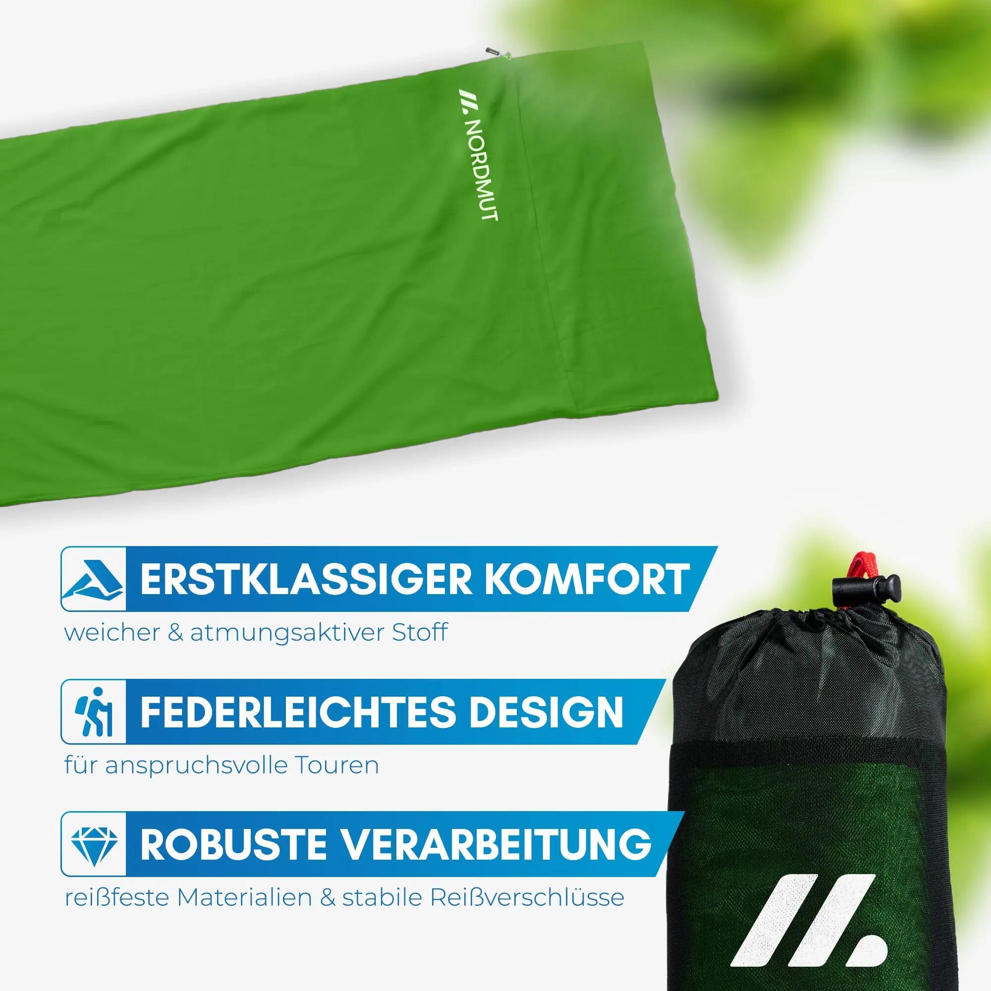 Hüttenschlafsack mikrofaser ultraleicht 220 x 90 cm nijak 6/7