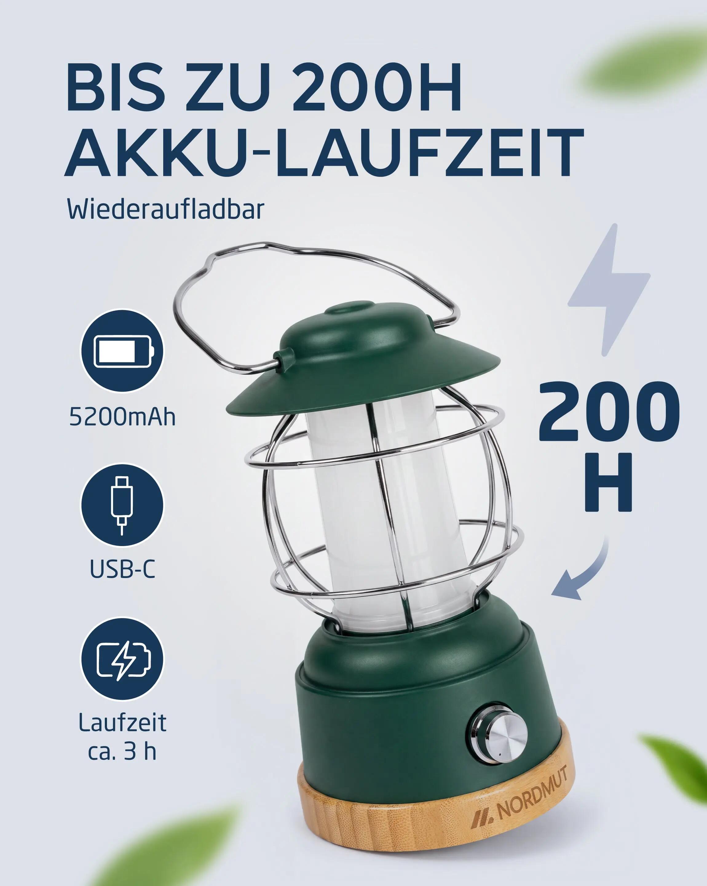 Campinglampe - led-akku, dimmbar, powerbank, 450 lumen - esja 3/7