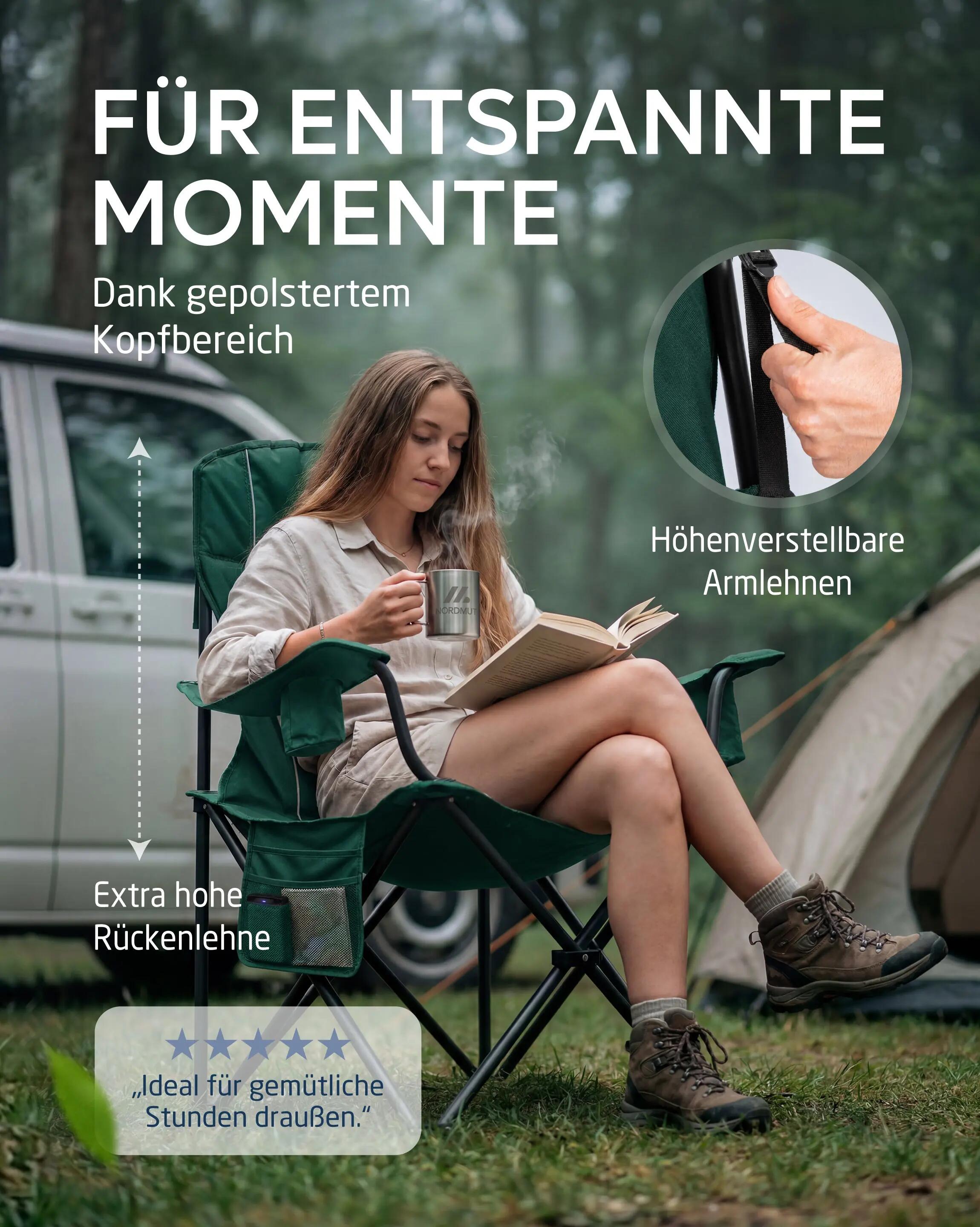 Campingstuhl - klappbar, gepolstert, 2er-Set, bis 200 kg, Aavas 4/7