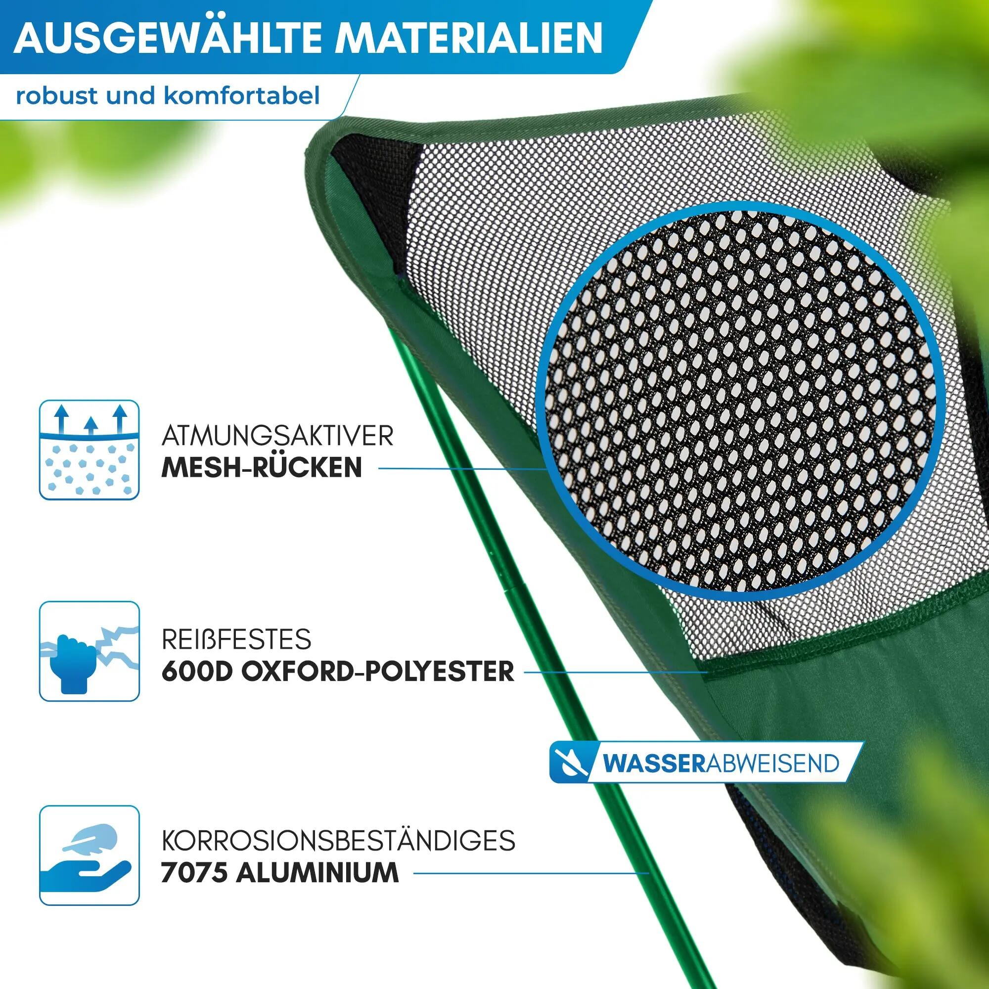 Trekking Campingstuhl ultraleicht 1,1 kg faltbar bis 140 kg Mini-Packmaß Allakas 3/8