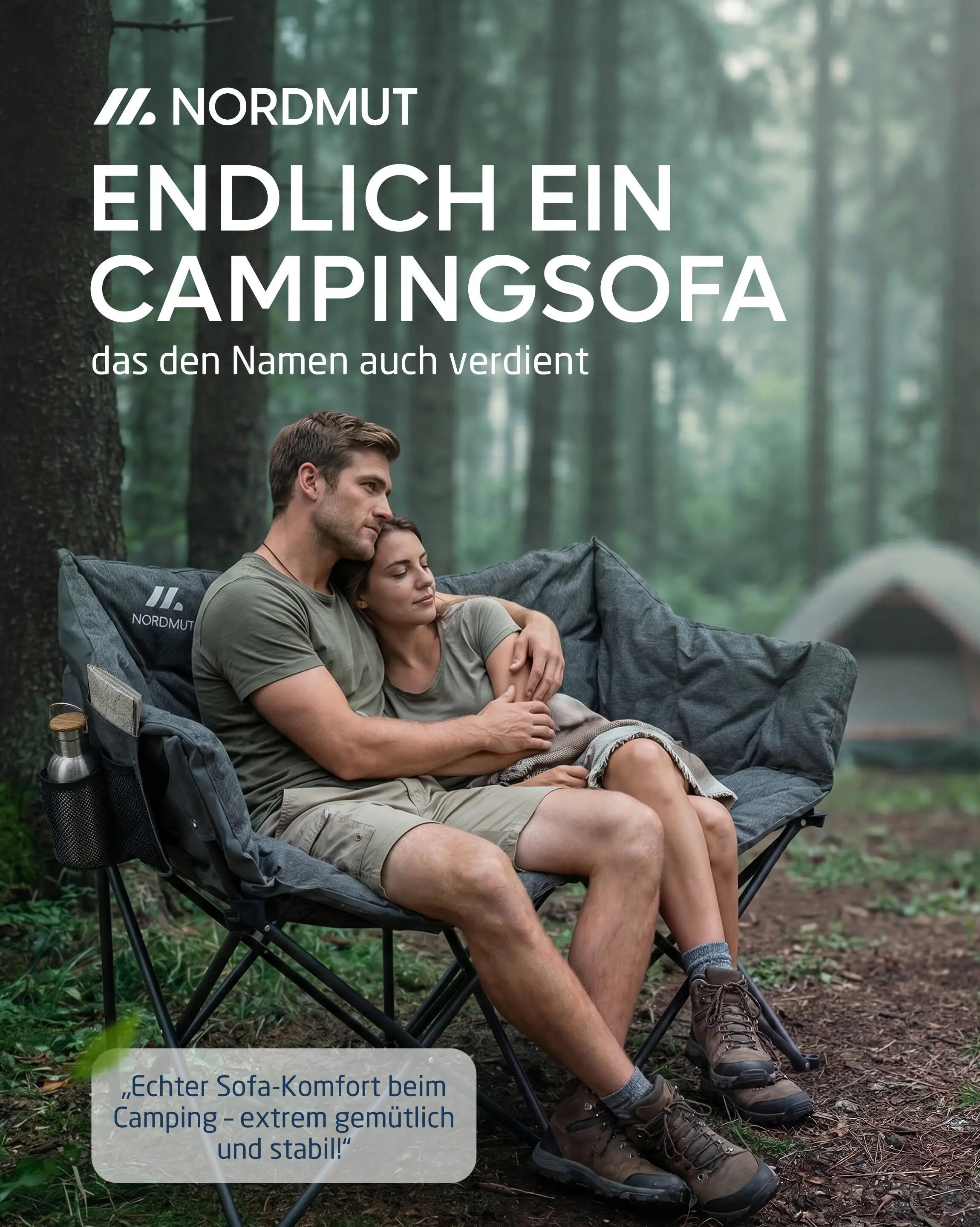 Campingsofa für 2 personen - klappbar, gepolstert, bis 360 kg - Ejnar 2/7