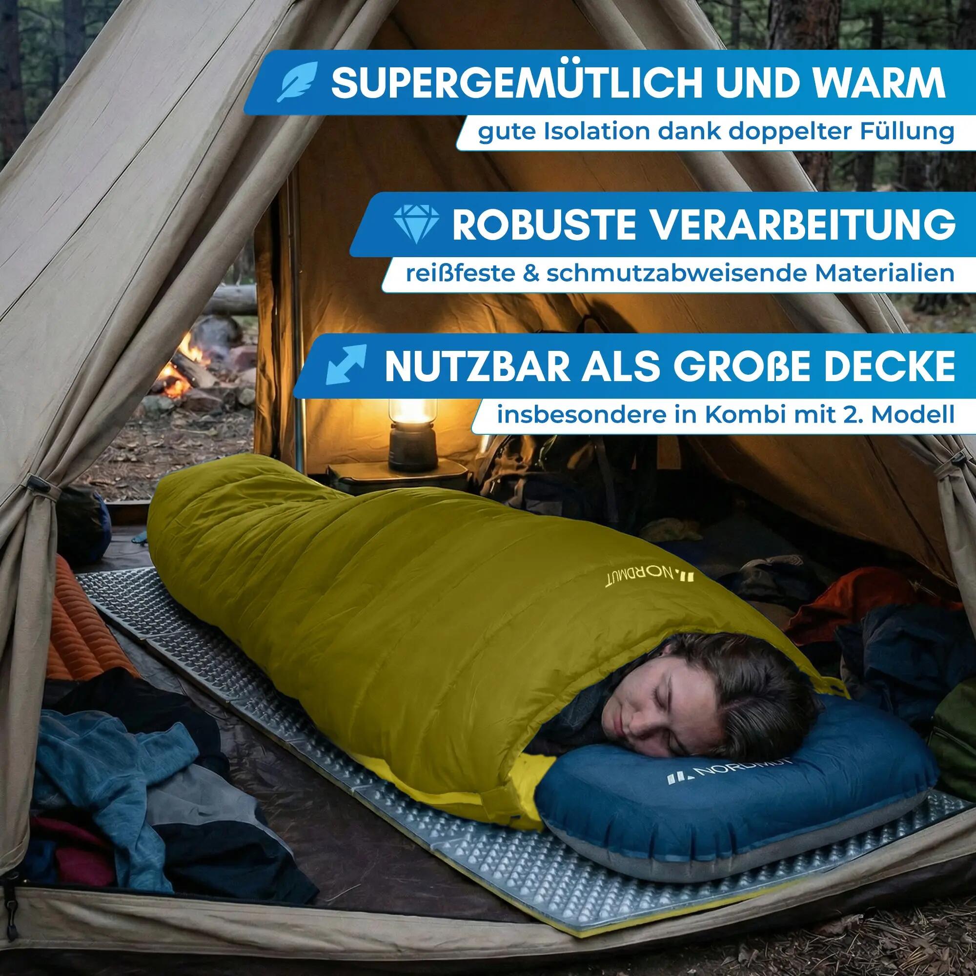 Camping - Deckenschlafsack - 3 jahreszeiten, leicht - Pihtso 8/8