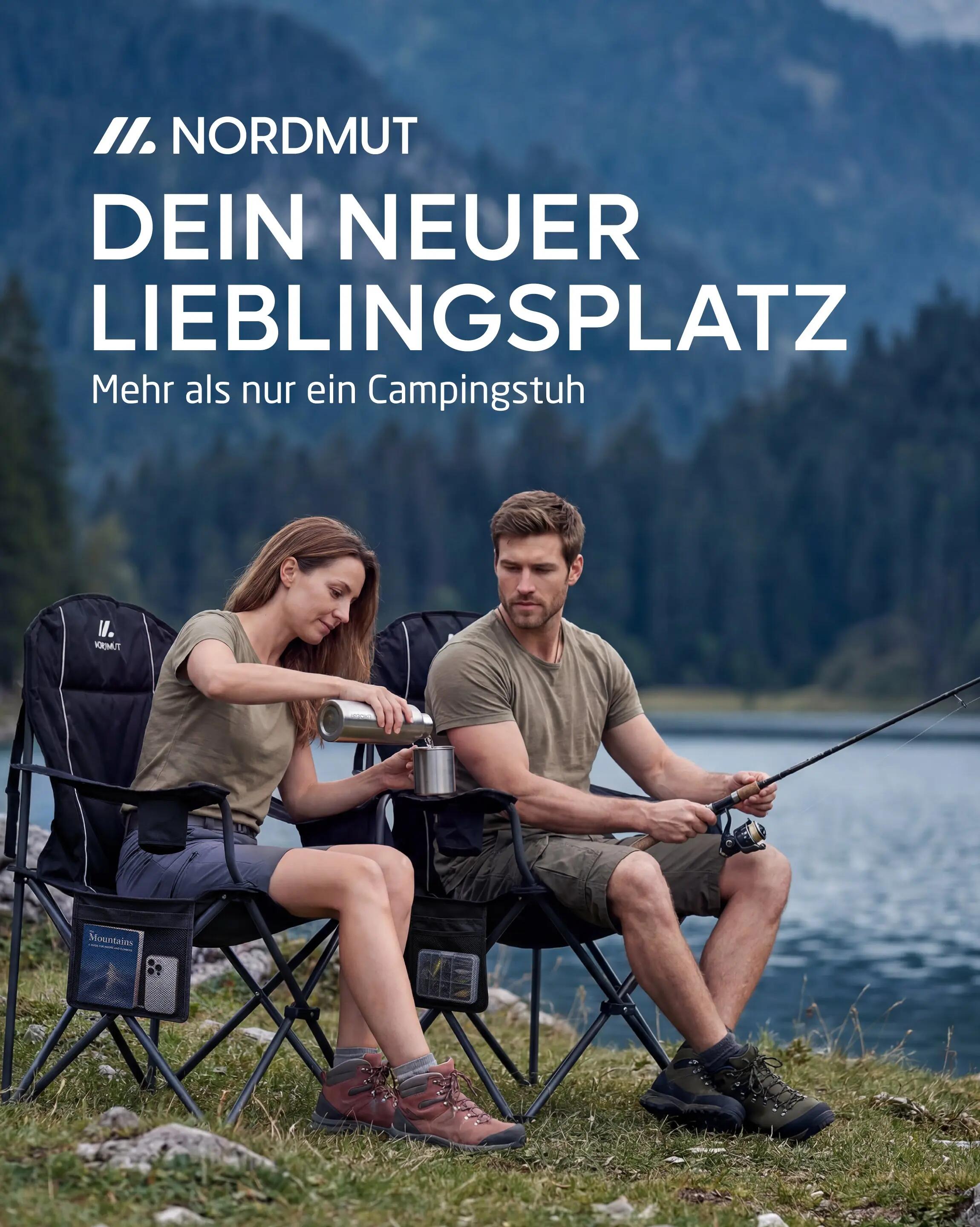 Camping-Klappstuhl, gepolstert, 2er-Set, bis 200 kg, Aavas 2/7