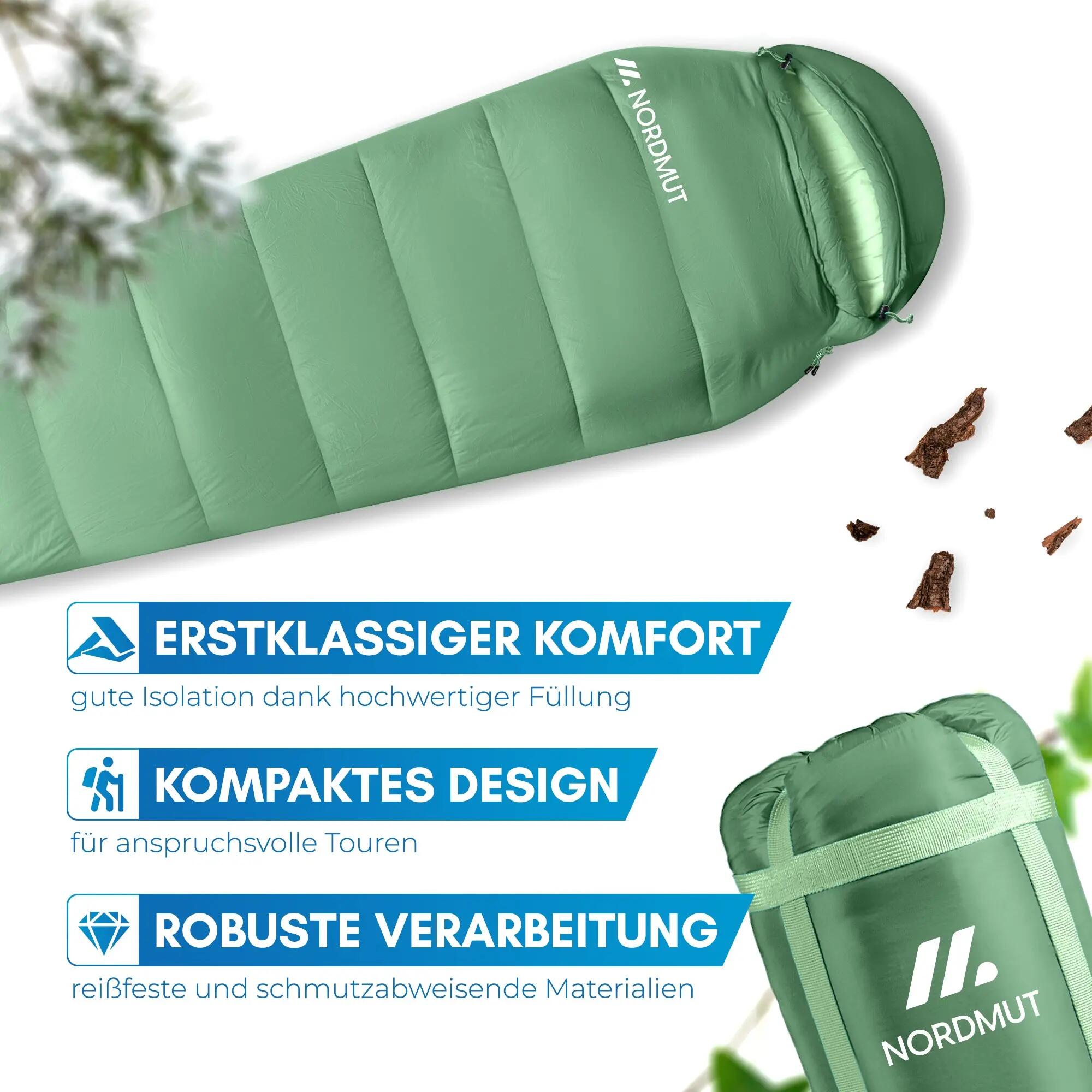 Camping Winterschlafsack Mumie bis -10 °C 216 x 80 cm wasserabweisend Ajunn 7/7