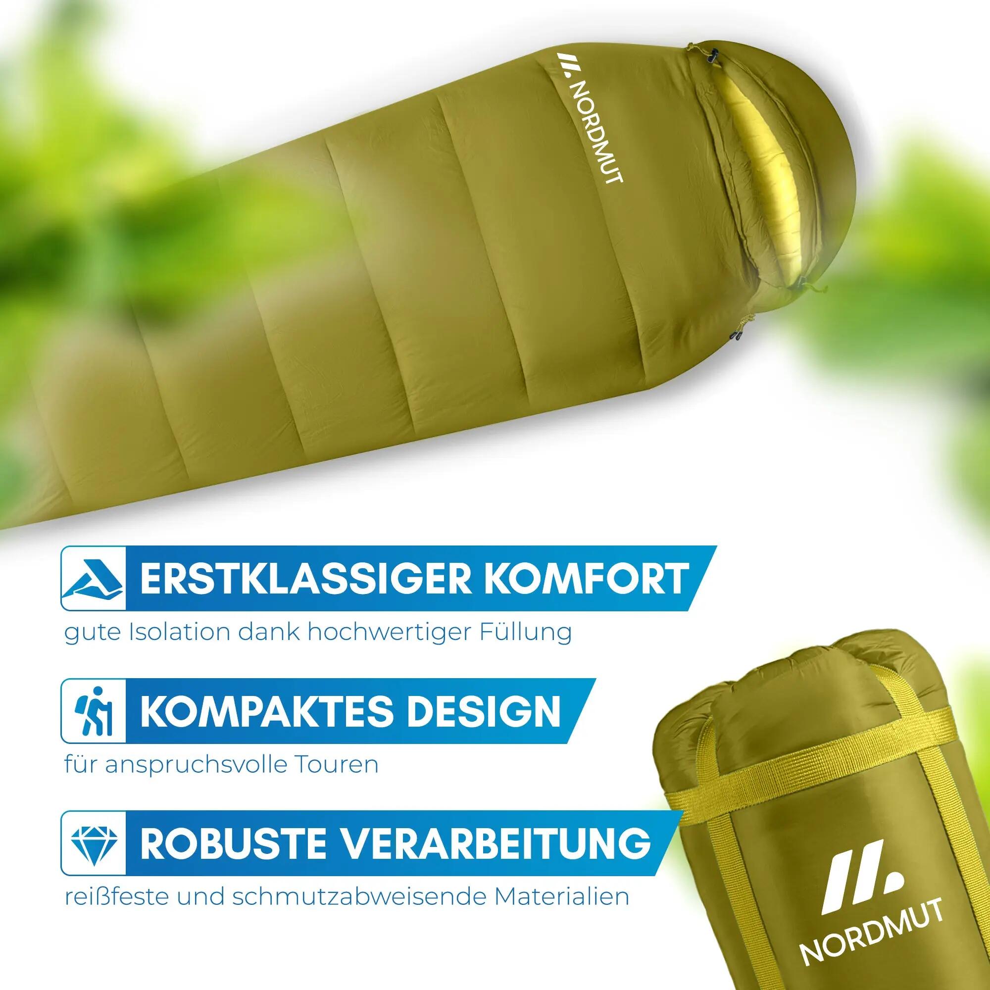 Camping Mumienschlafsack 3 Jahreszeiten 6 °C 216 x 80 cm leicht Abisko 7/7
