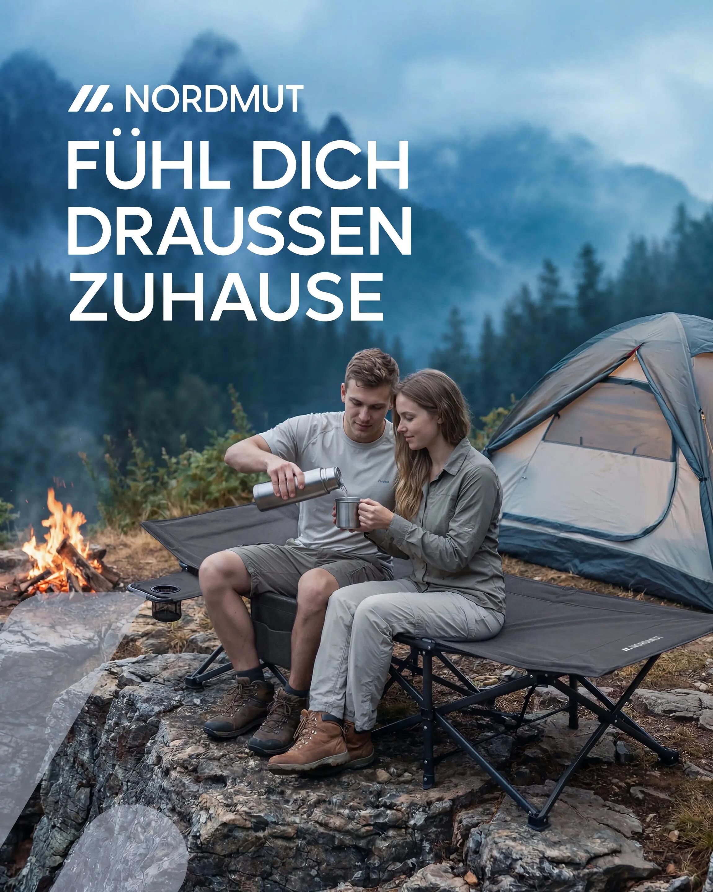 Camping Feldbett klappbar 190 x 70 cm bis 200 kg 10 Beine mit Tragetasche Kebne 2/7